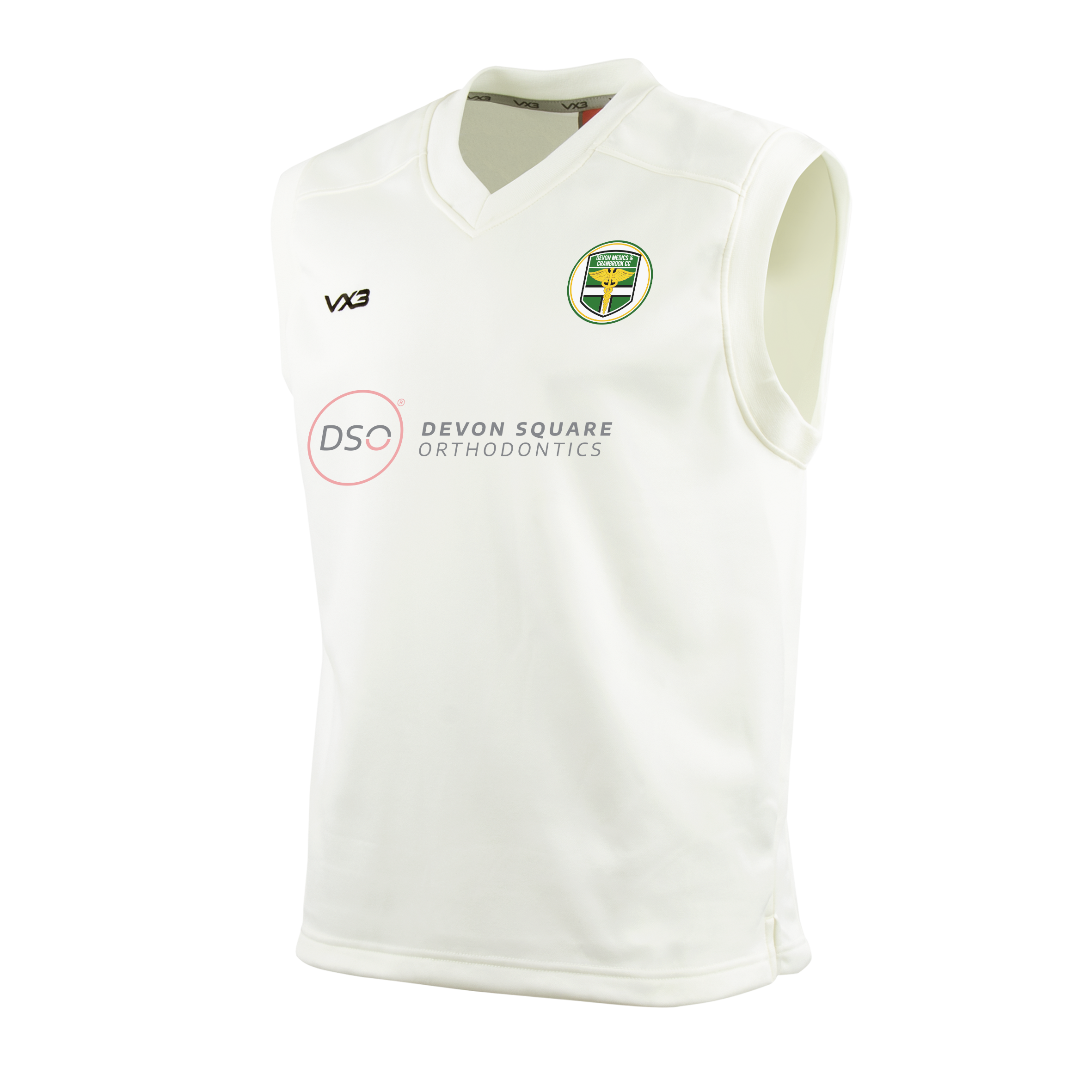 Devon Medics and Cranbrook Cricket Club Cricket Whites Slipover Elite