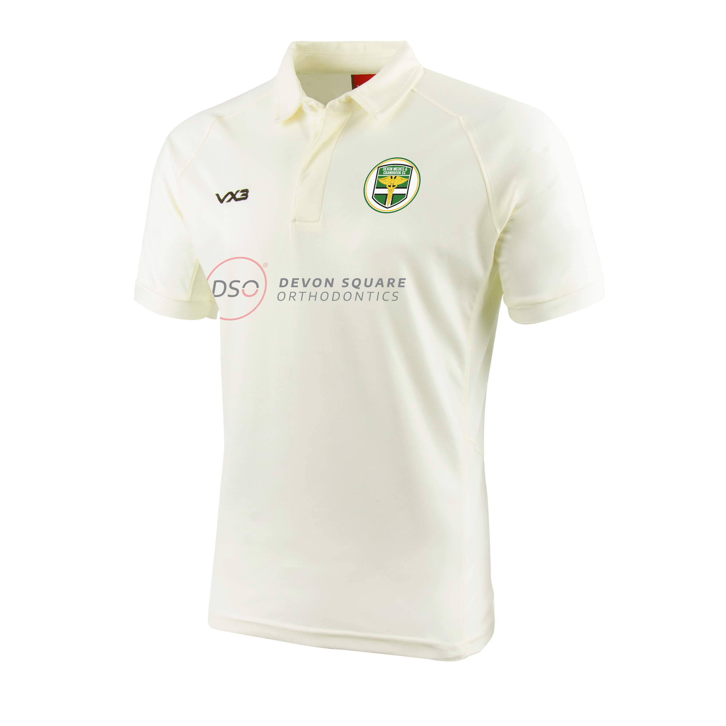 Devon Medics and Cranbrook Cricket Club Cricket Whites Short Sleeve Shirt