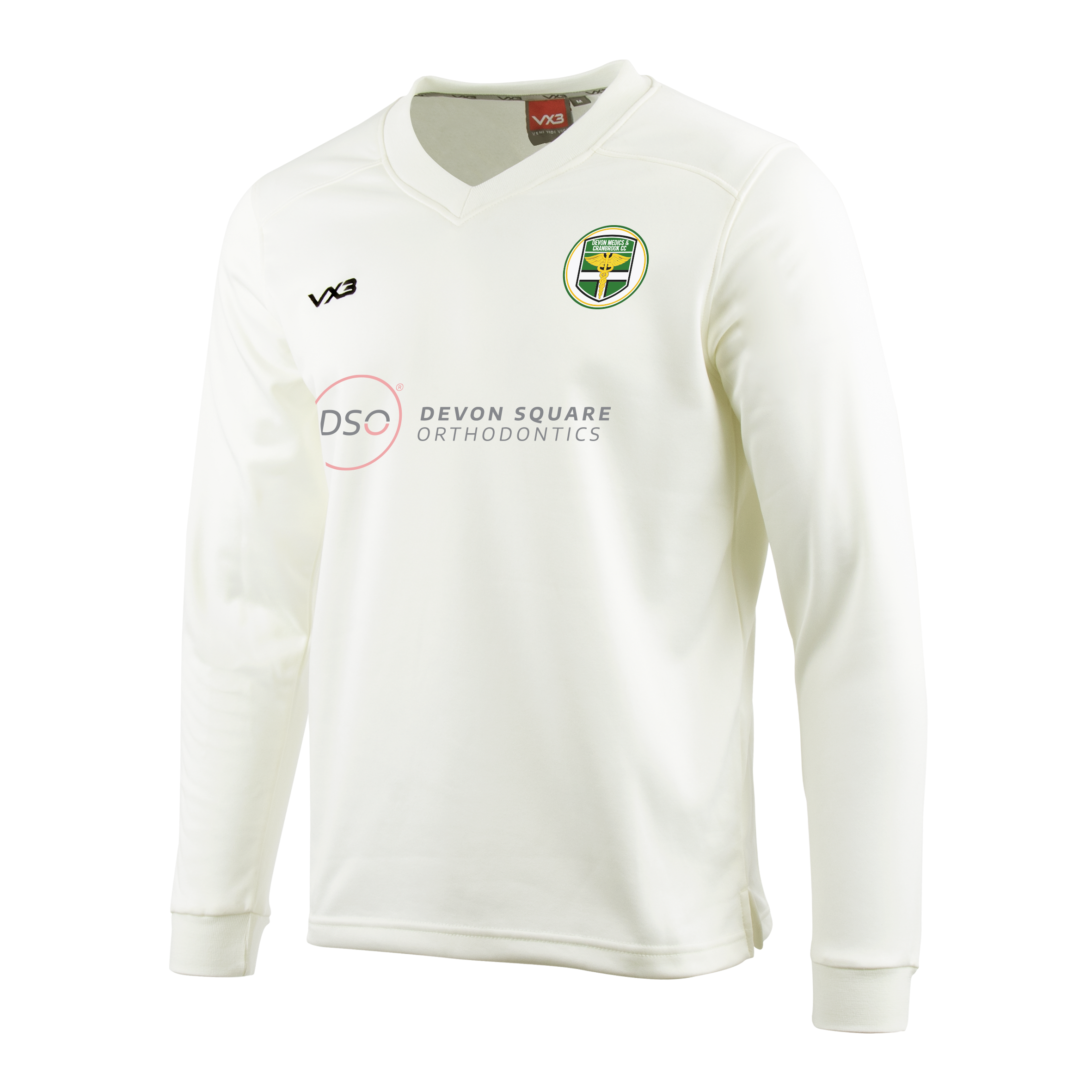 Devon Medics and Cranbrook Cricket Club Cricket Whites Sweatshirt Elite