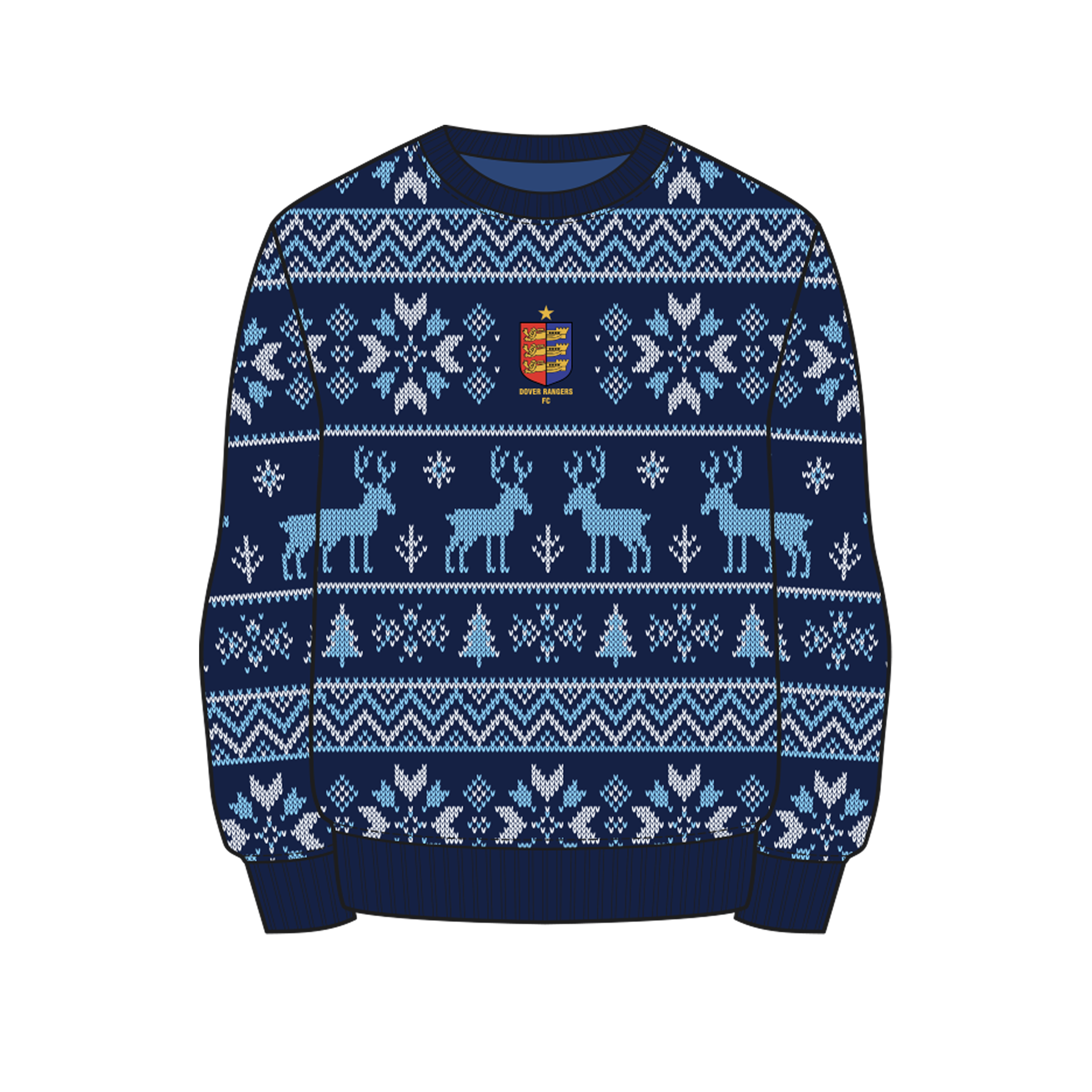 Dover Rangers FC Christmas Jumper - Navy/Sky/White