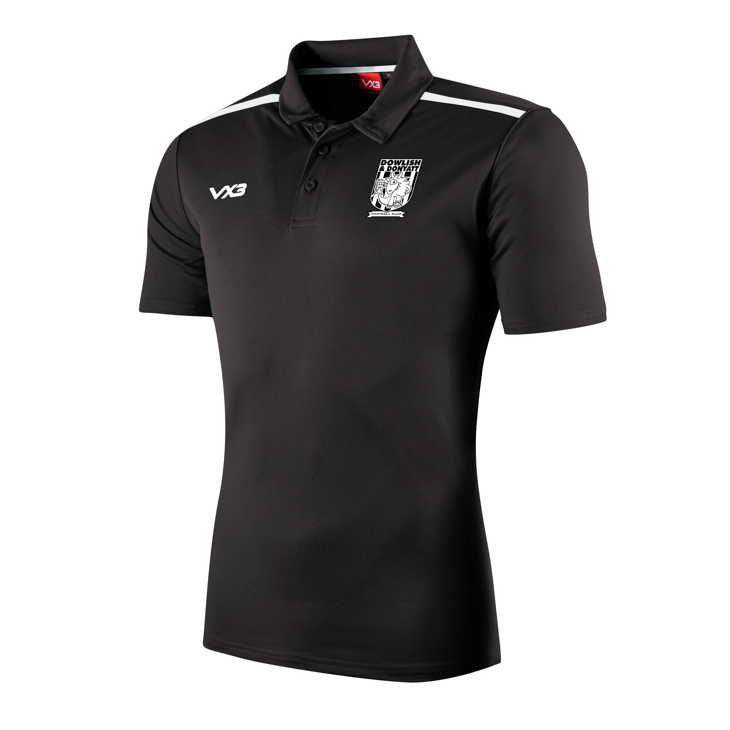 Dowlish & Donyatt FC Fortis Polo Black/White