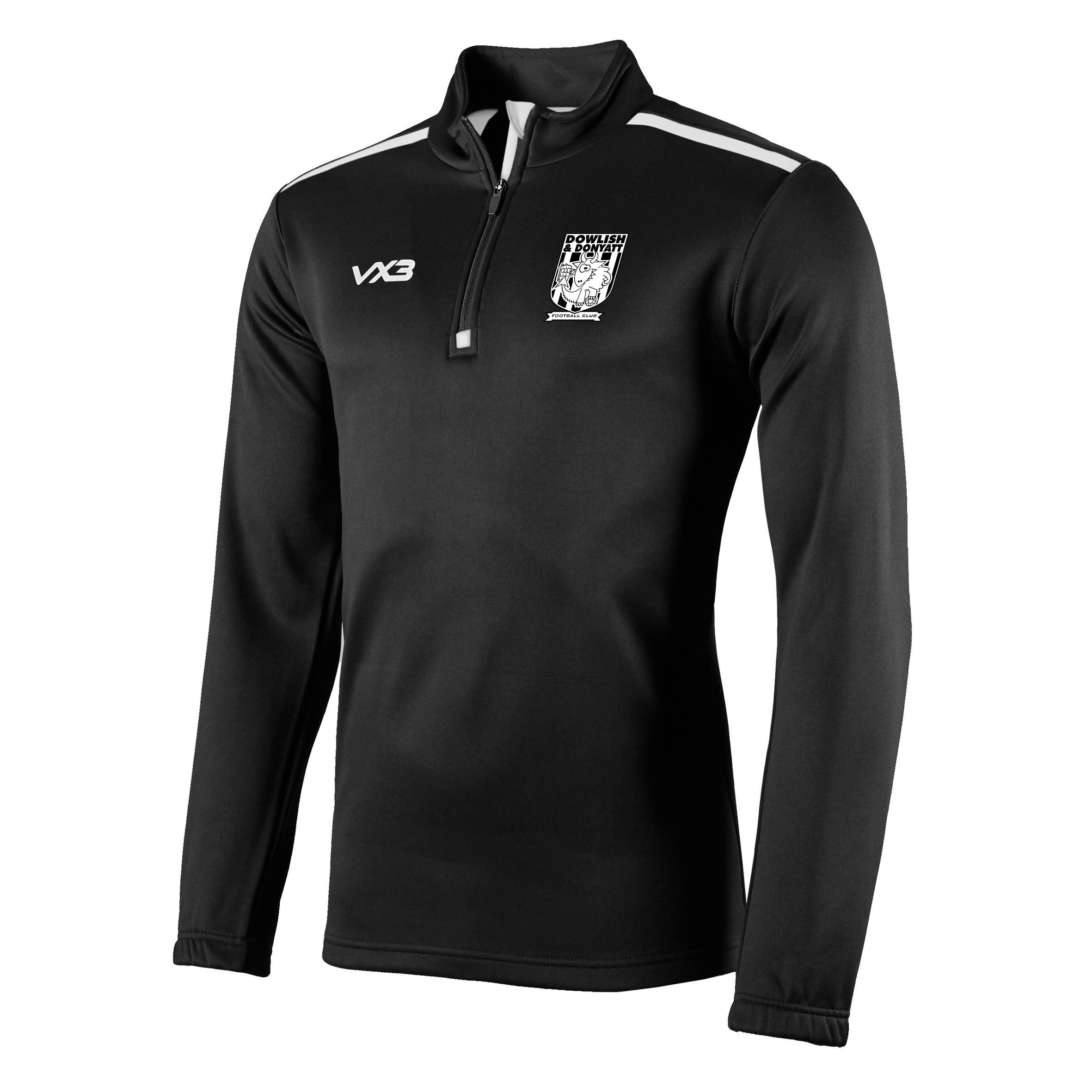 Dowlish & Donyatt FC Fortis Quarter Zip Sweat Black/White