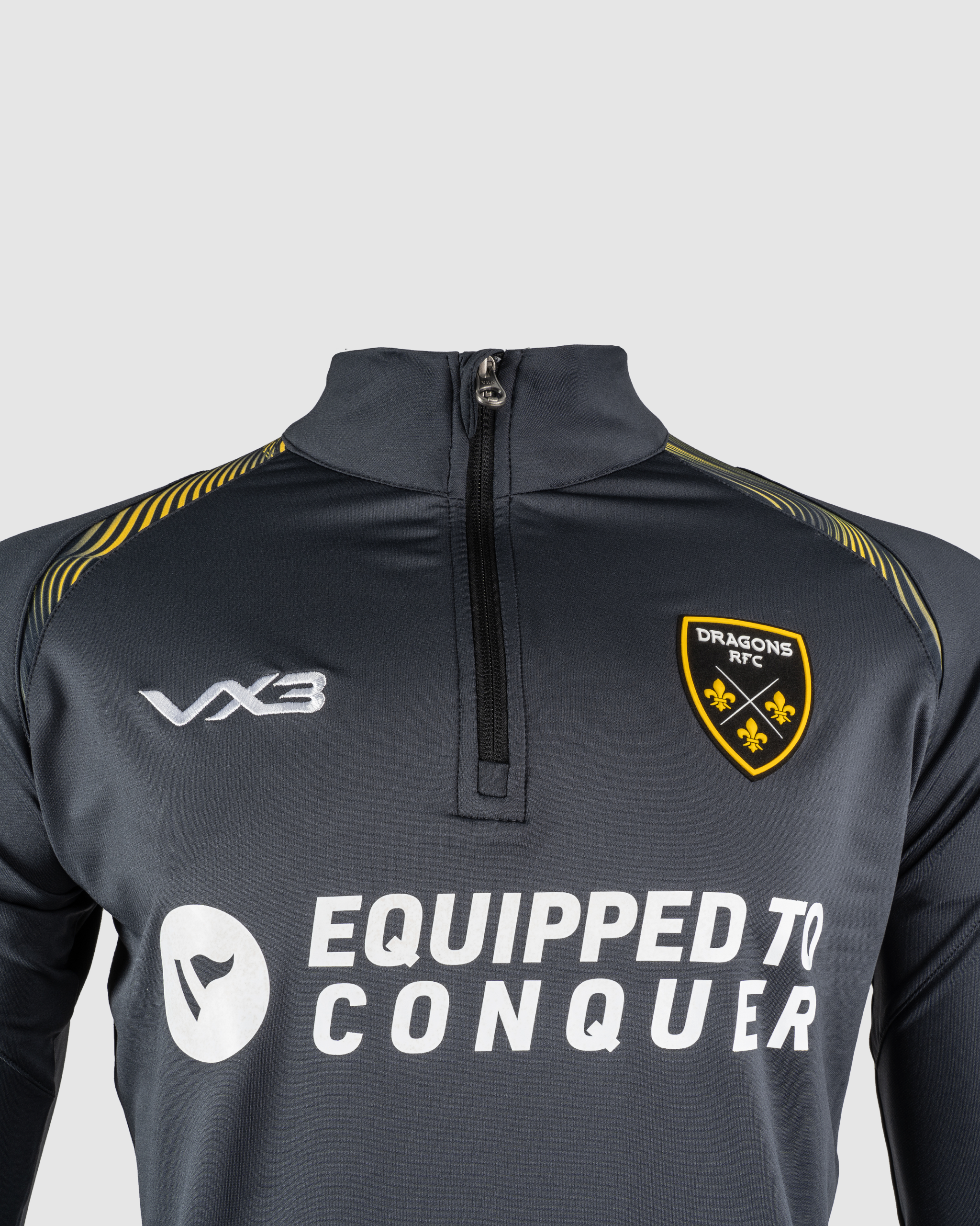Dragons RFC 24/25 Half Zip Top - Gun Metal Grey/Amber