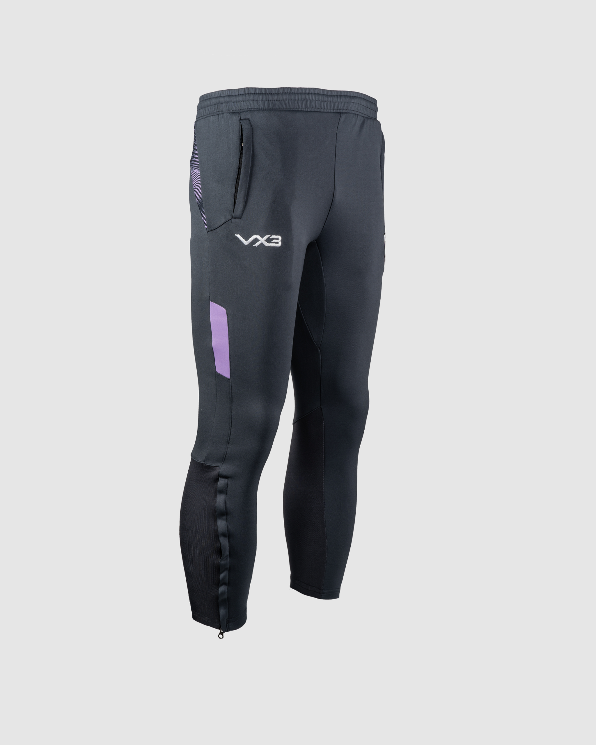 Dragons RFC 24/25 Youth Quadrigo Skinny Pants - Gun Metal/Lavender Badge