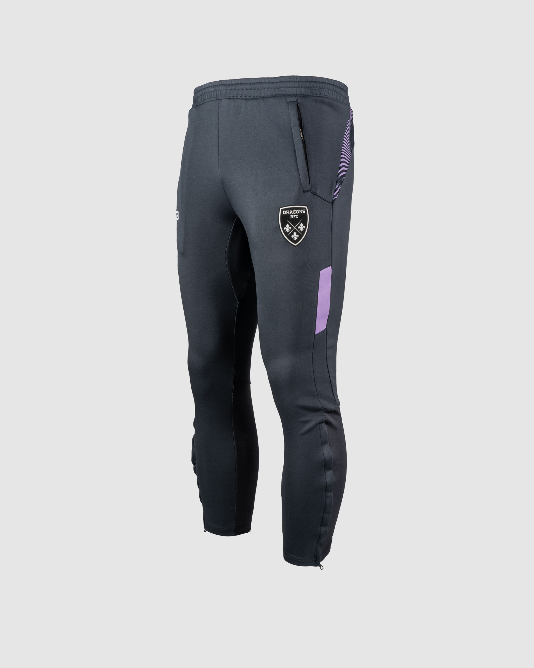 Dragons RFC 24/25 Youth Quadrigo Skinny Pants - Gun Metal/Lavender Badge