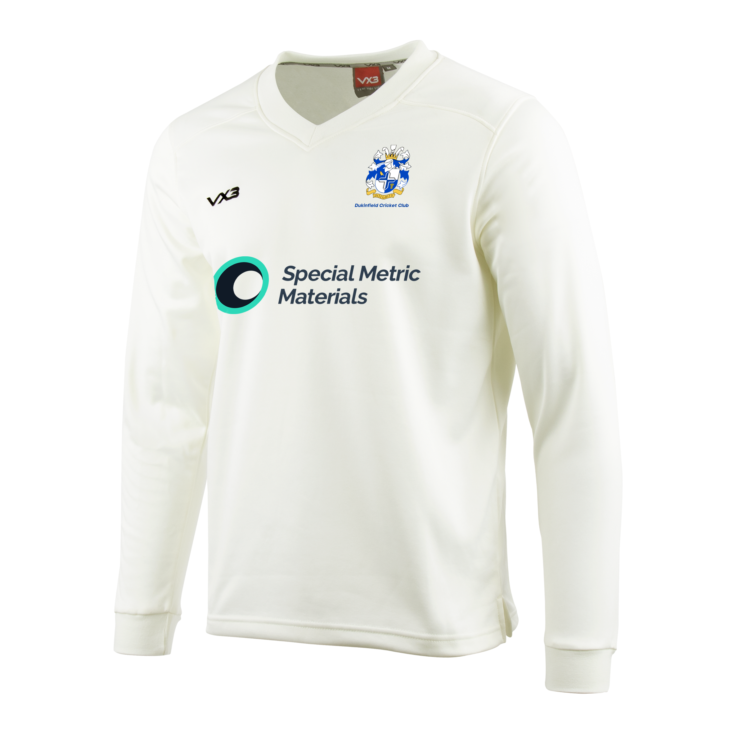 Dukinfield Cricket Club Cricket Whites Sweatshirt Elite - ADULT SPONSOR