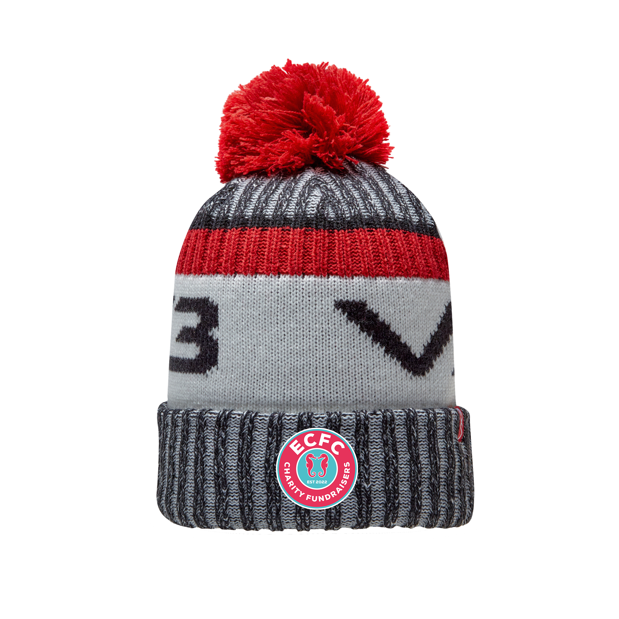 ECFC Charity Fundraisers Fleece-Lined Bobble Hat Black/Red/Antique
