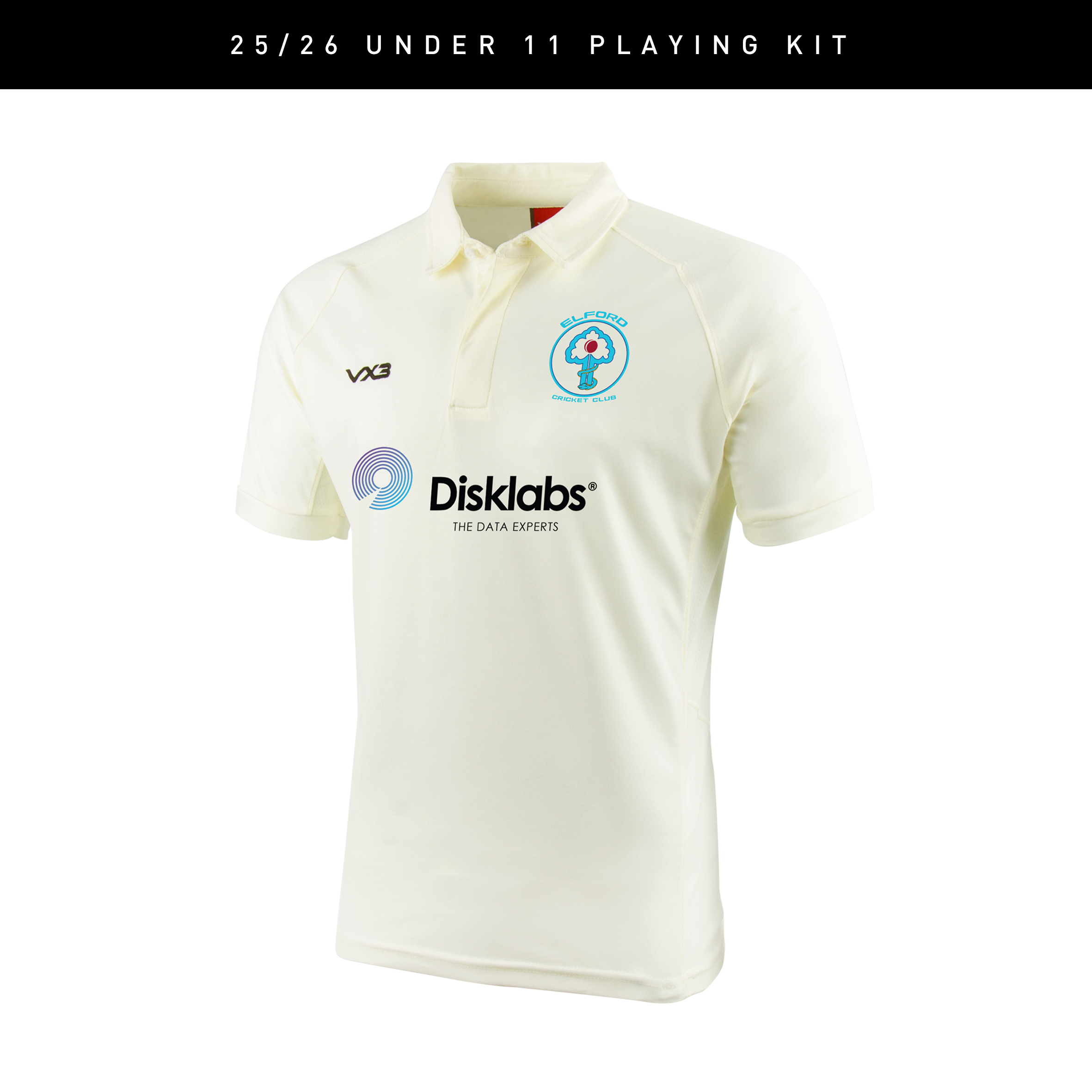 Elford Cricket Club Short Sleeve Shirt - 25/26 Under 11 Playing Kit