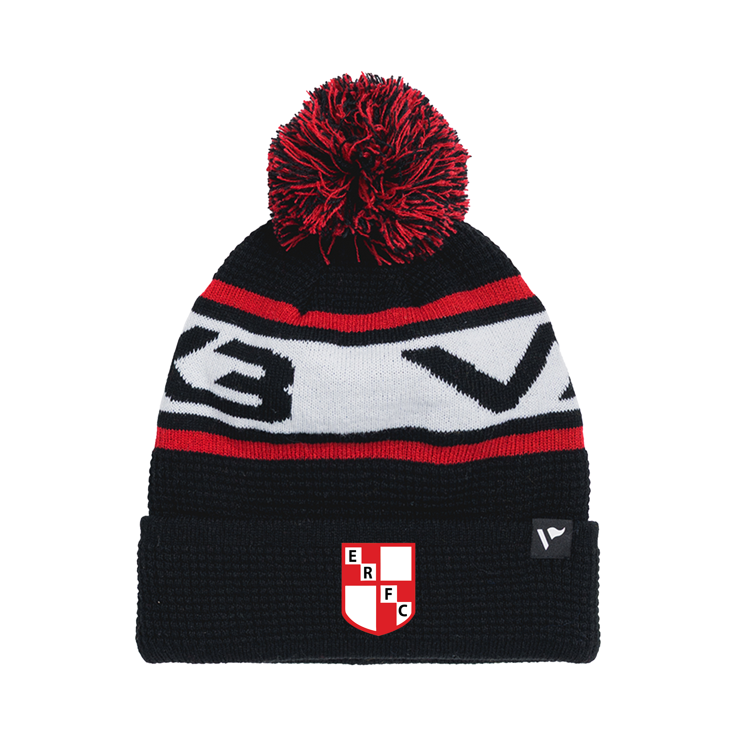 Earlsdon RFC Waffle Knit Bobble Hat - Black/Red/White