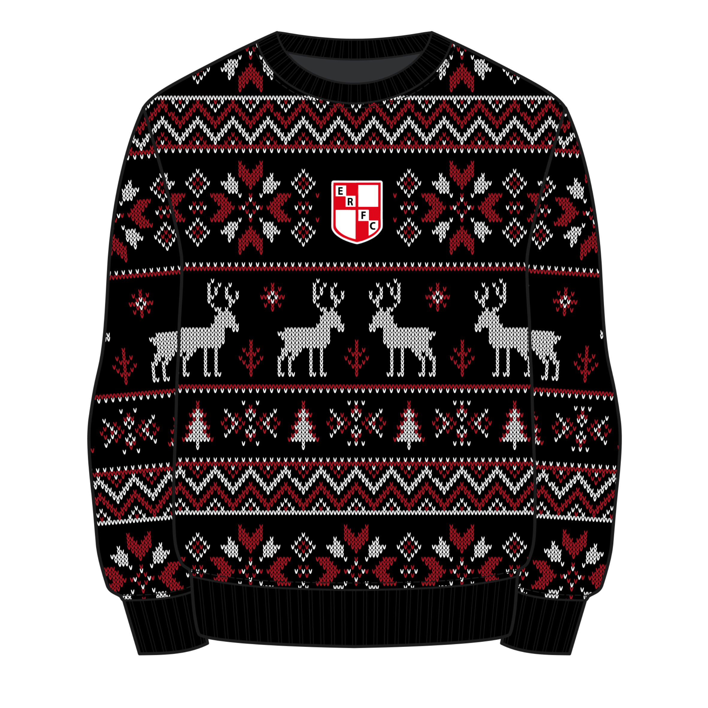 Earlsdon RFC Christmas Jumper - Black/Red/White Youth