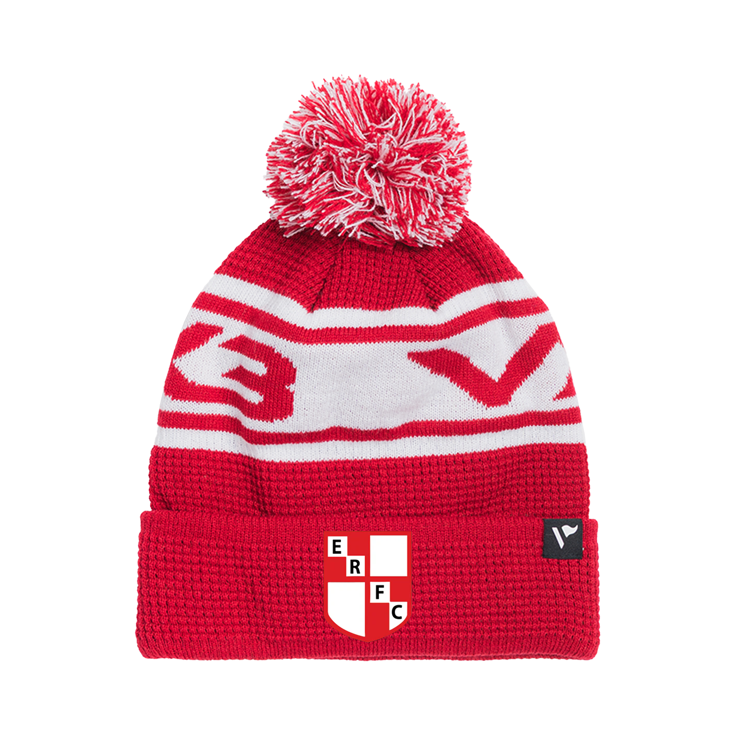 Earlsdon RFC Waffle Knit Bobble Hat - Red/White