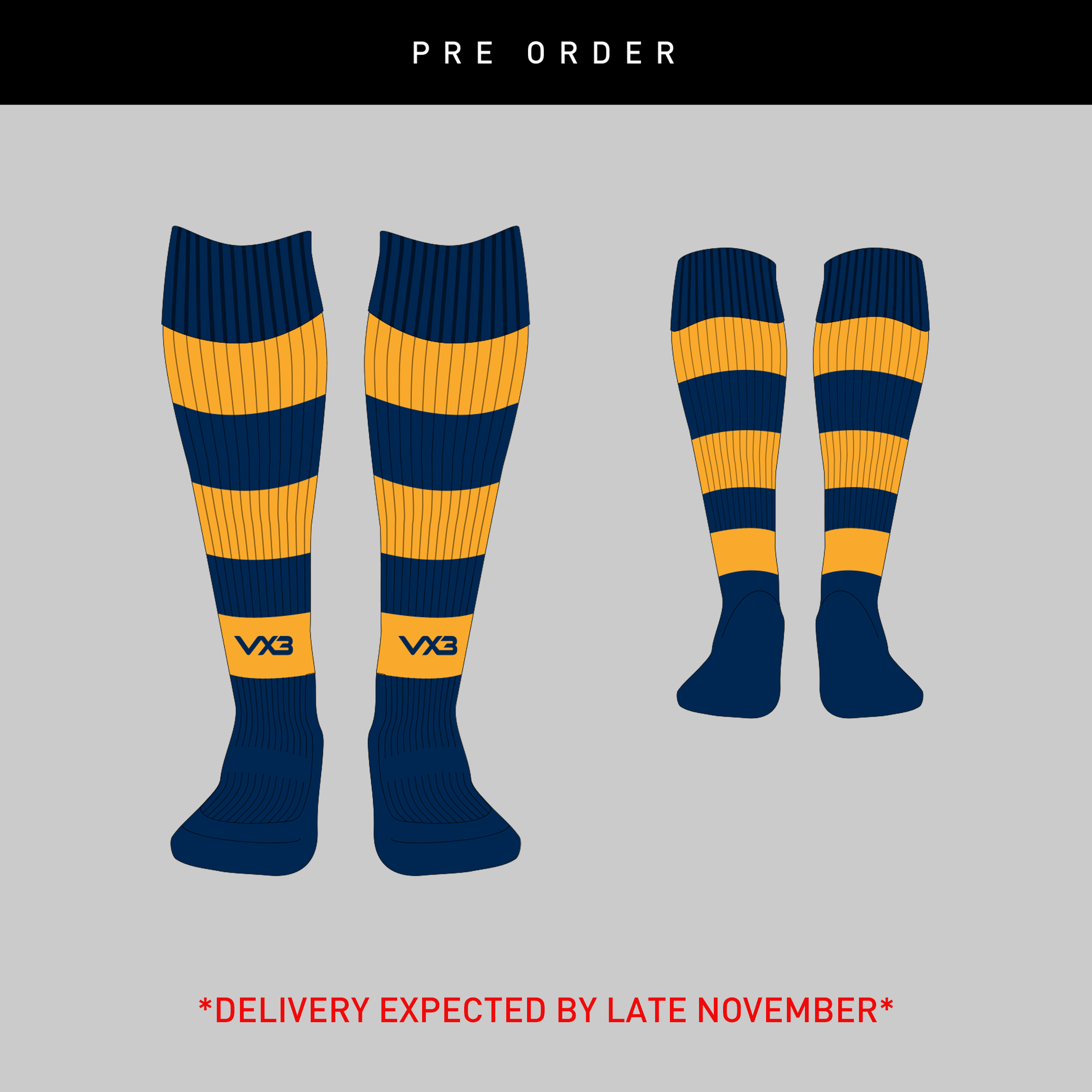 Eastbourne RFC 26/27 Bespoke Hooped Socks