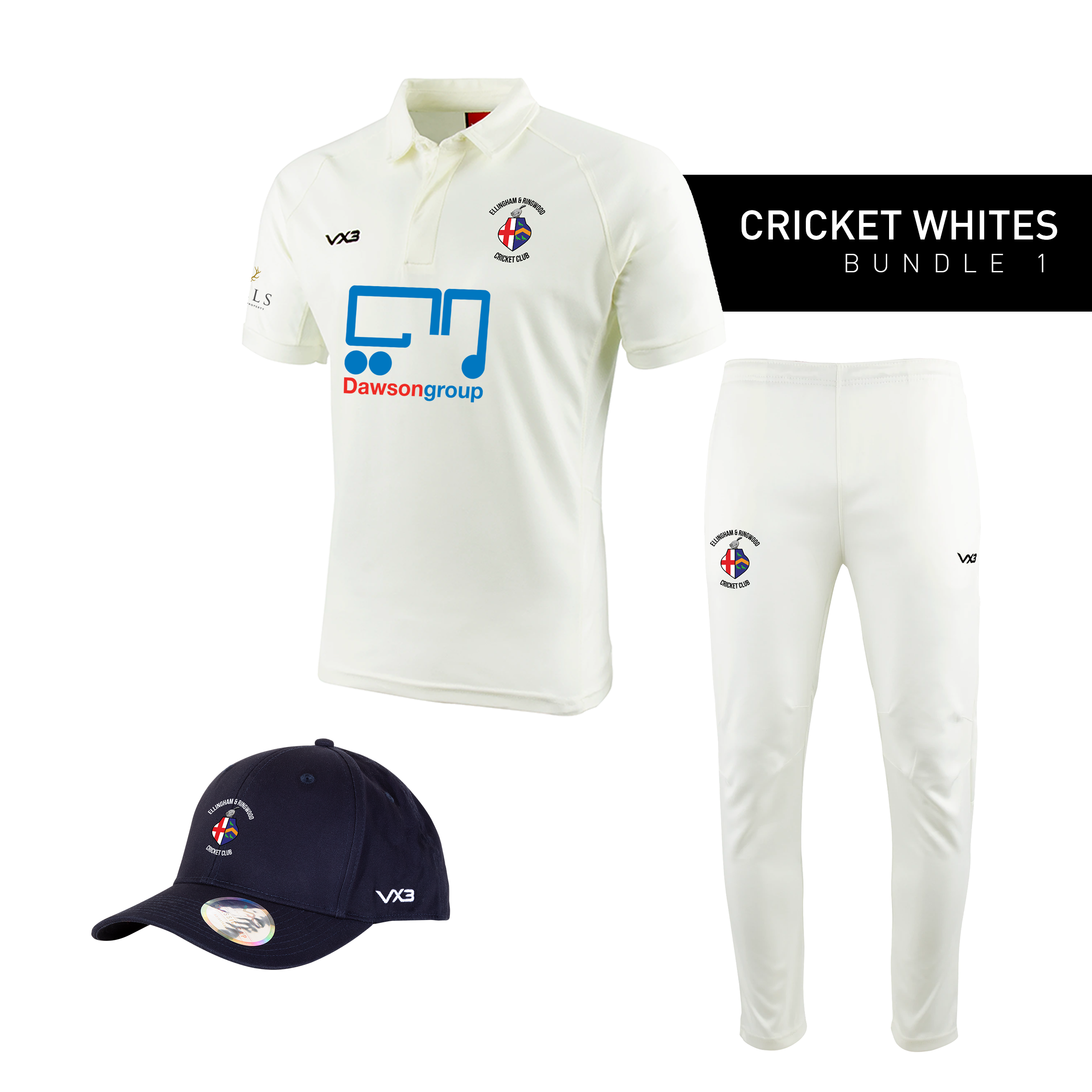 Ellingham and Ringwood Cricket Club Whites Bundle 1
