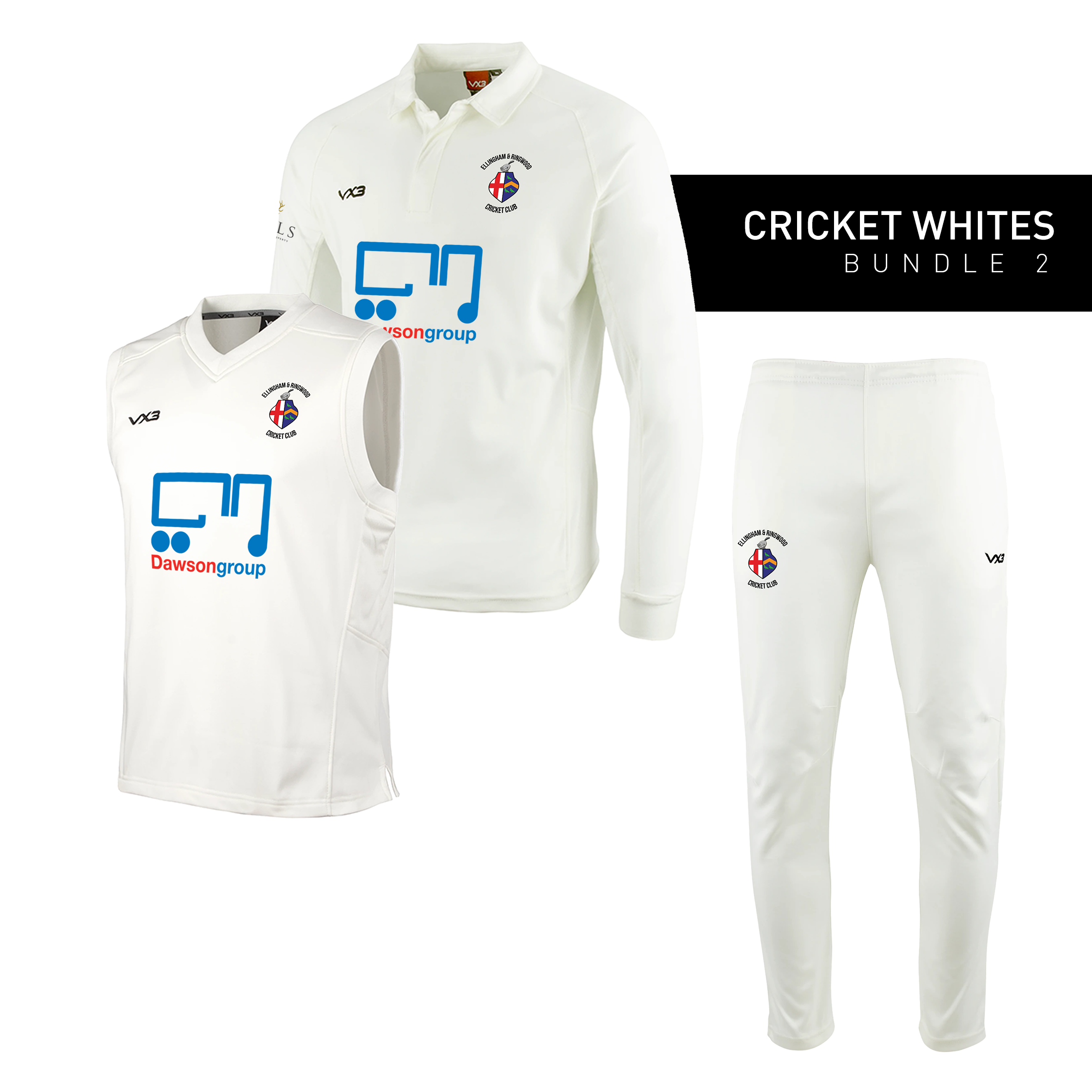 Ellingham and Ringwood Cricket Club Whites Bundle 2