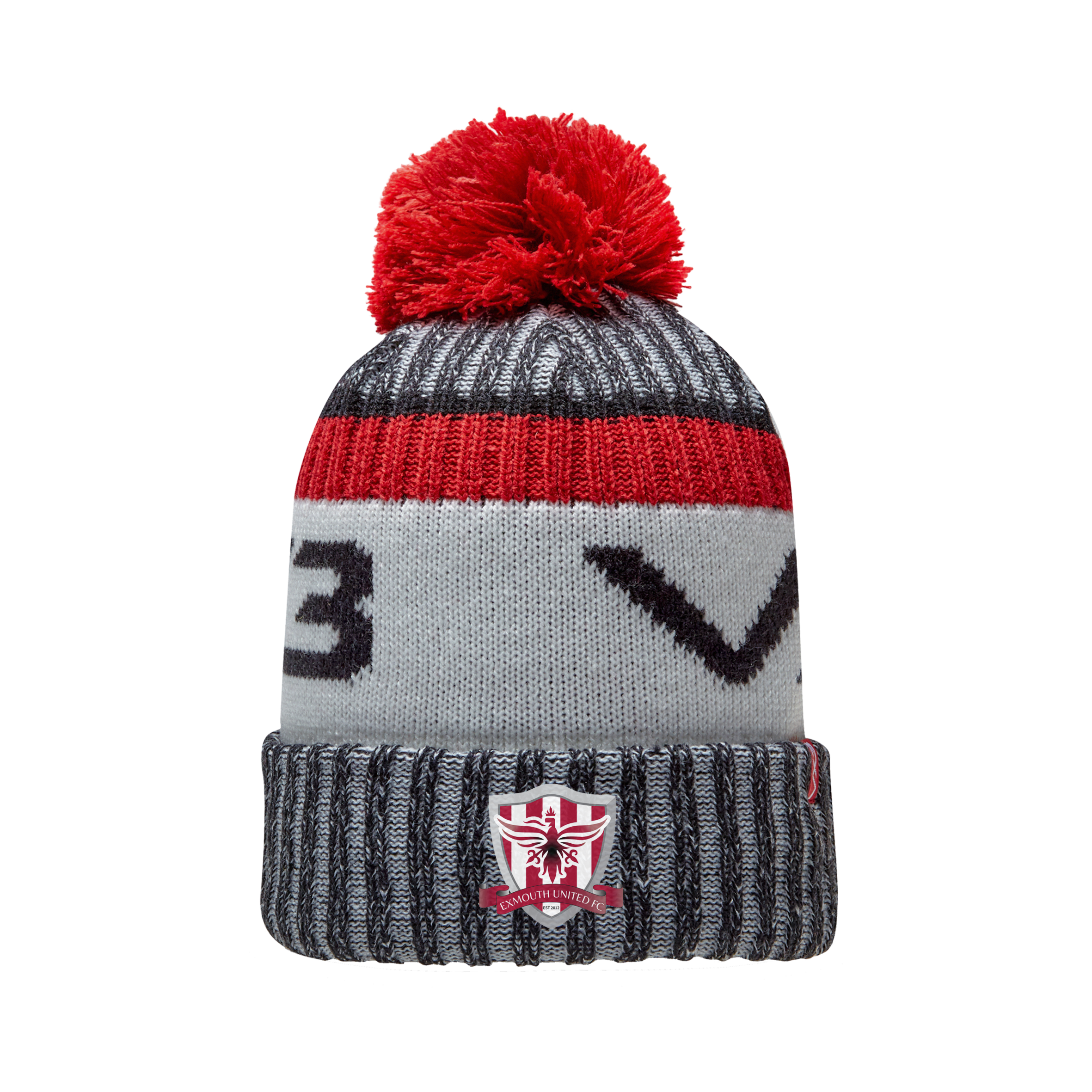 Exmouth United FC Fleece-Lined Bobble Hat Black