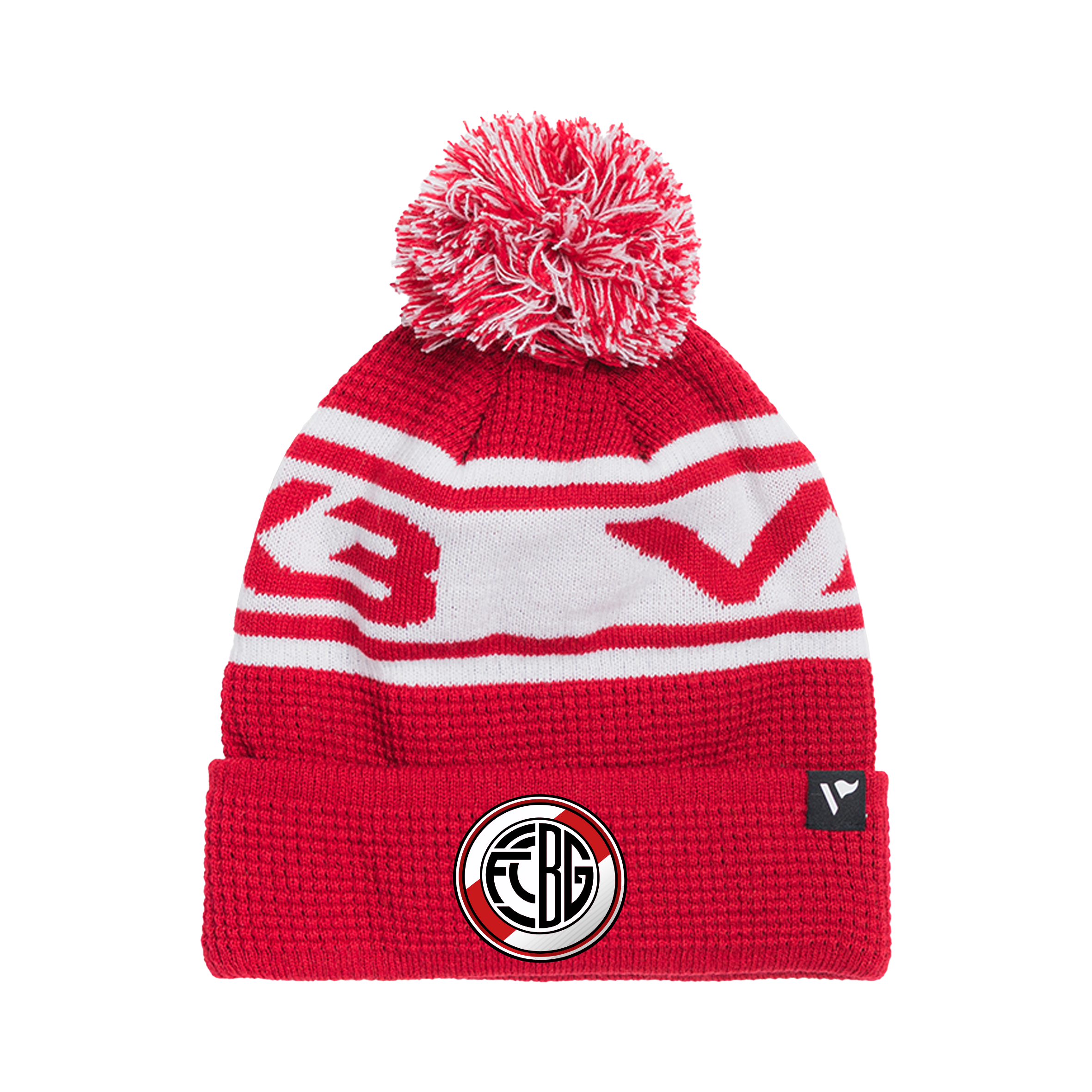 FC Blaenau Gwent Waffle Knit Bobble Hat - Red/White