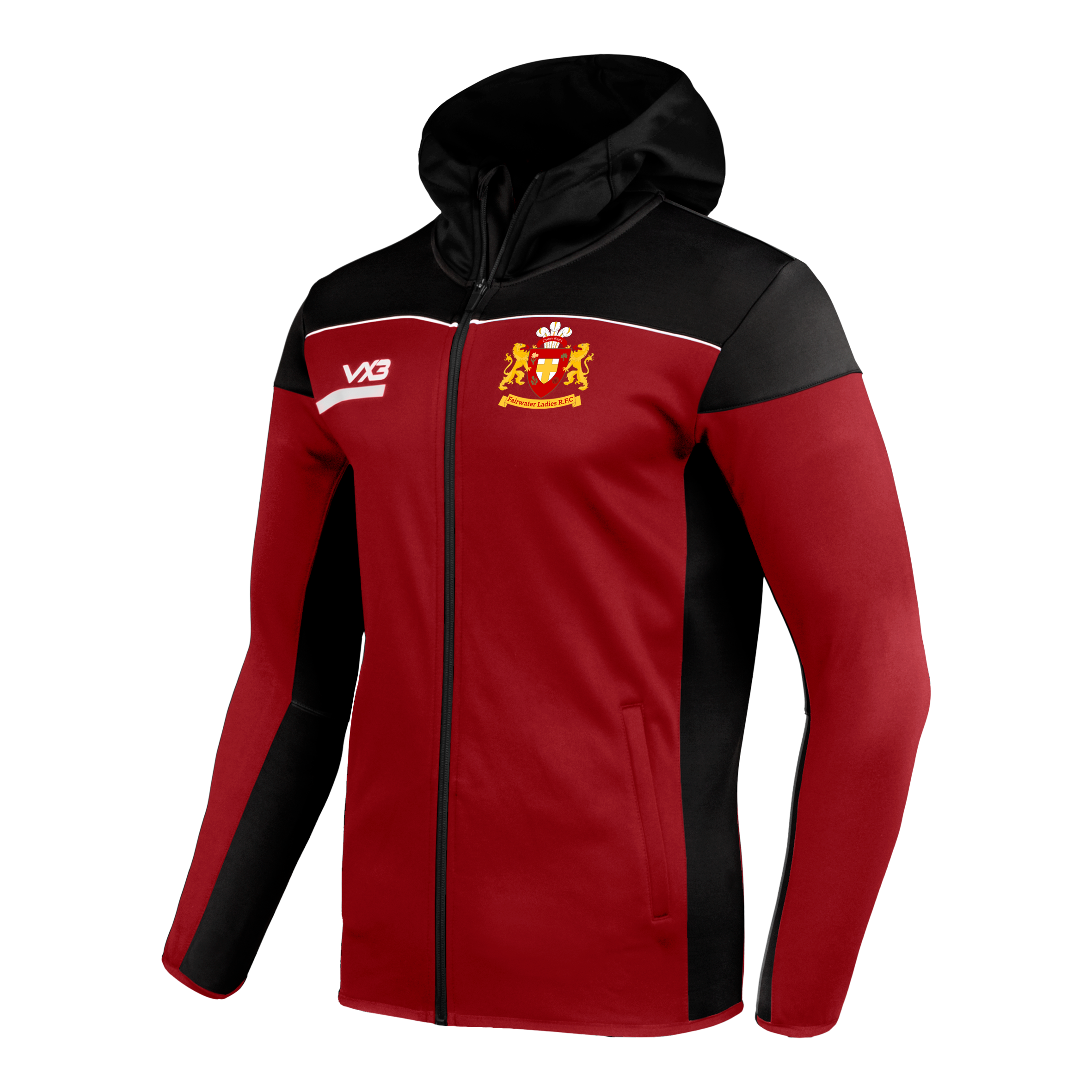 Fairwater Ladies RFC Opus Zoodie Youth - Red Black