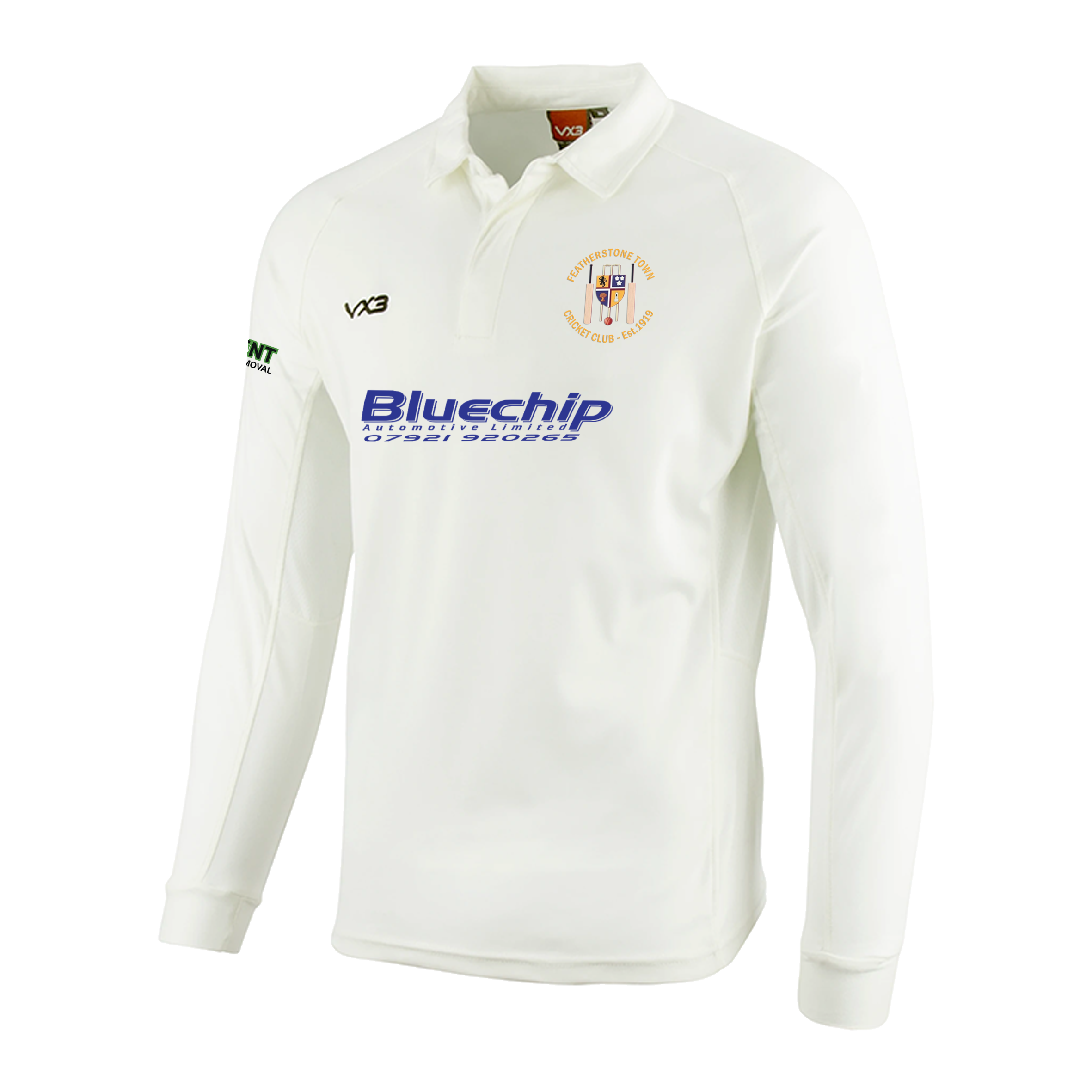 Featherstone Town Cricket Club Whites Youth L/S Shirt