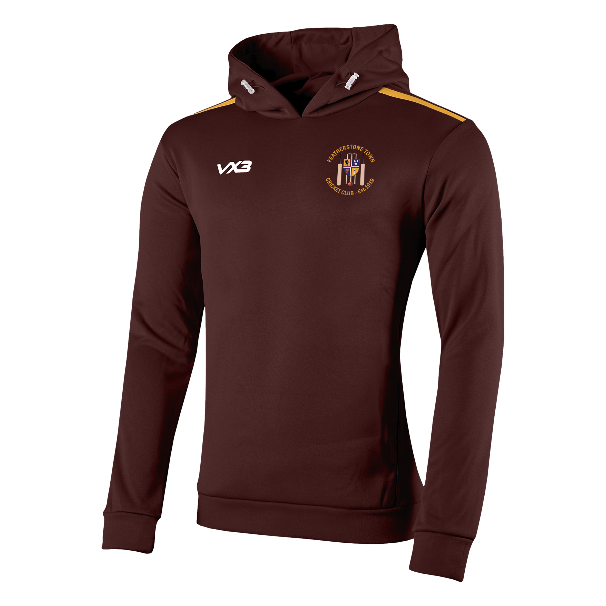Featherstone Town Cricket Club Fortis Hoodie Maroon/Amber