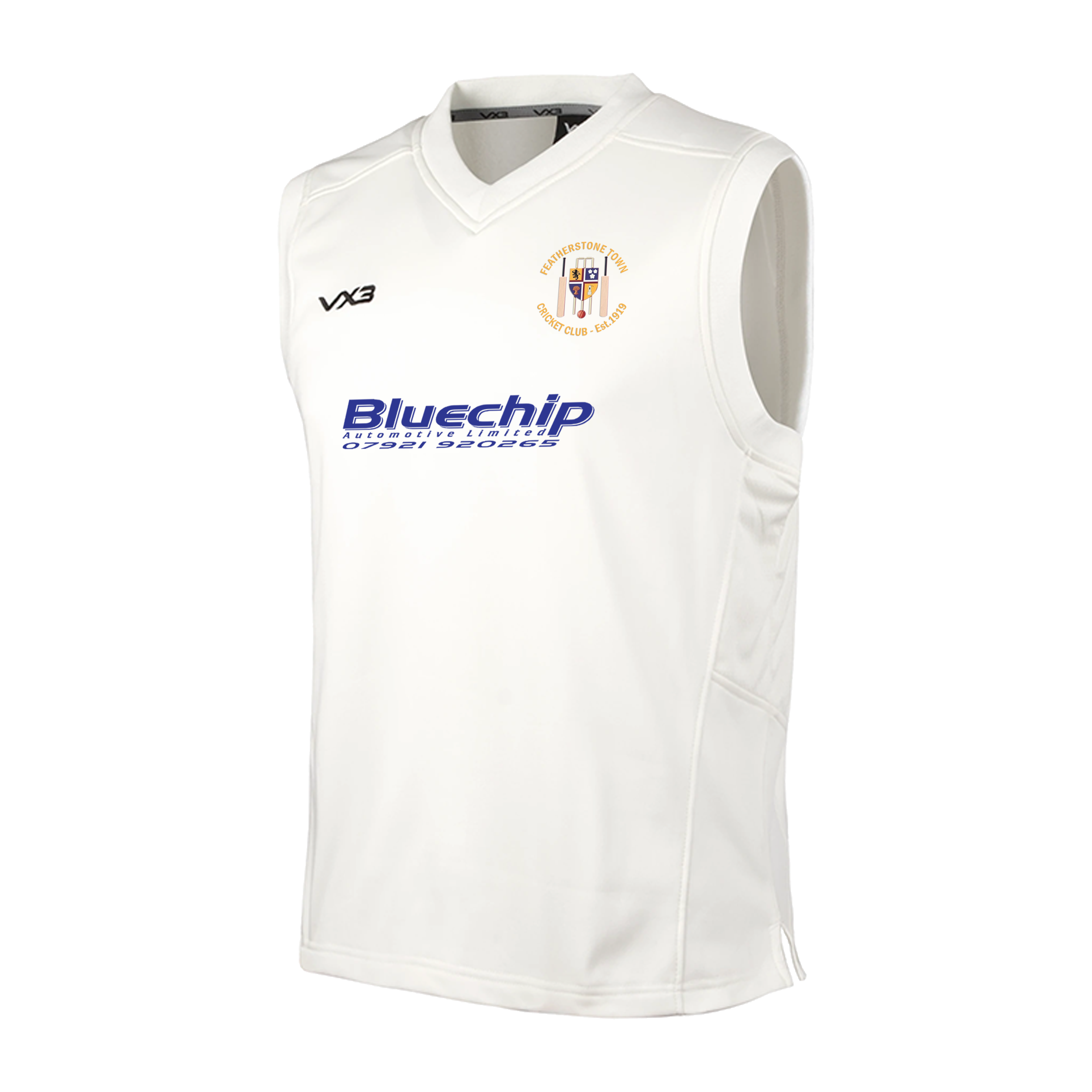 Featherstone Town Cricket Club Whites Youth Elite Slipover