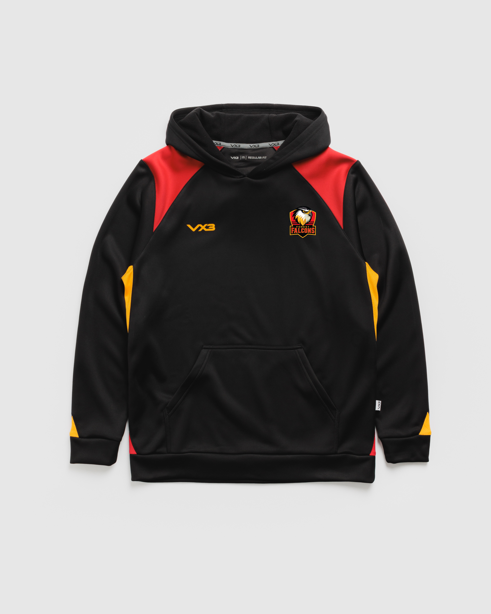 Forest Falcons Rugby Vertex Hoodie -Black/Red/Amber