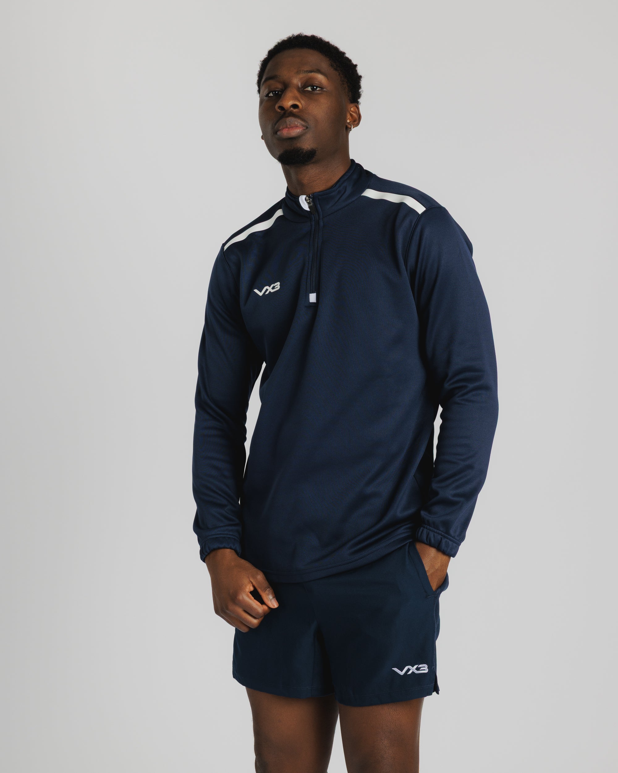 Fortis Quarter Zip Sweat Navy/White