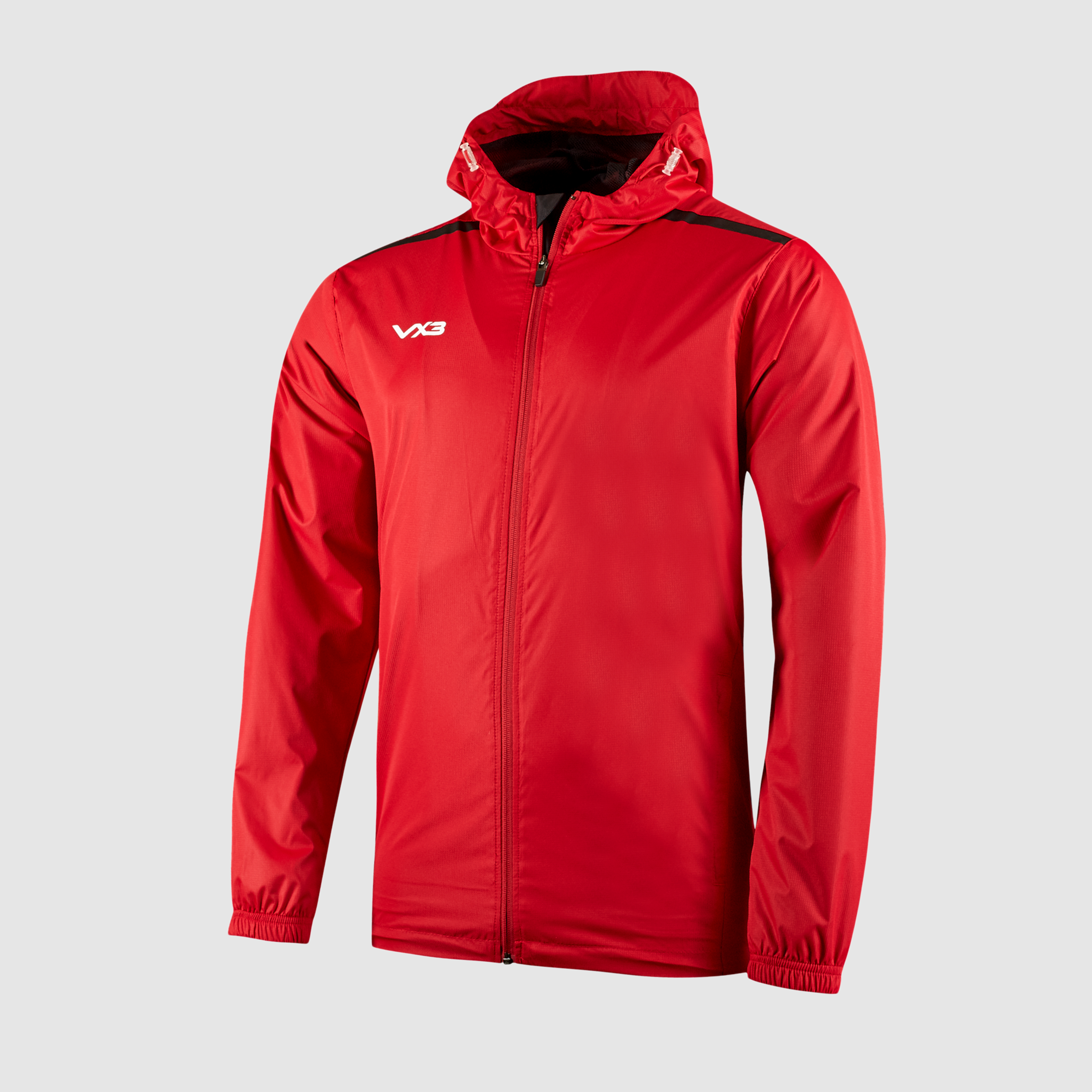 Fortis Full Zip Rain Jacket Red/Black