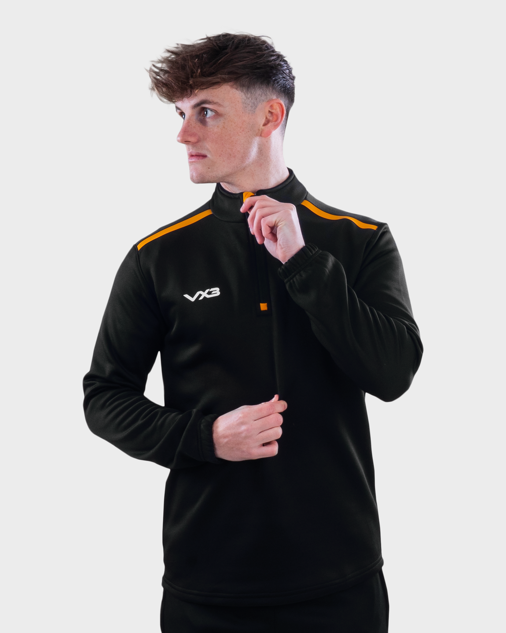 Fortis Quarter Zip Sweat Black/Amber
