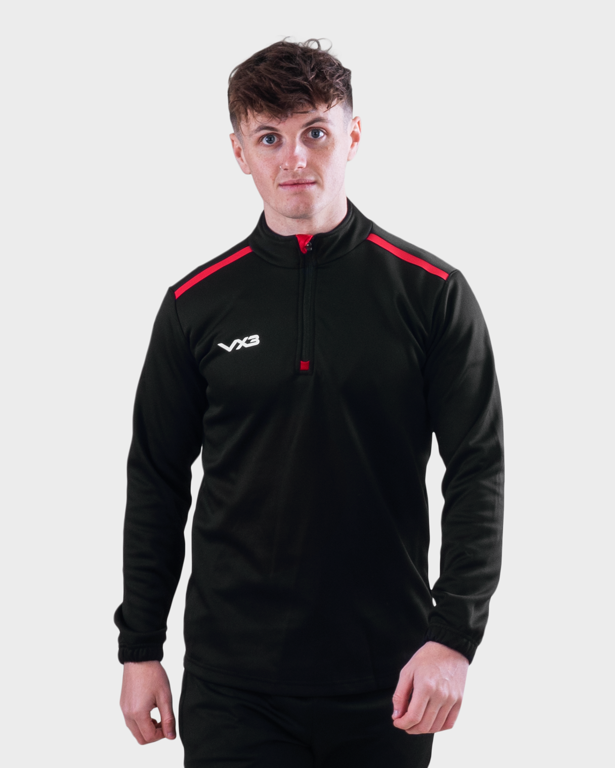 Fortis Quarter Zip Sweat Black/Red