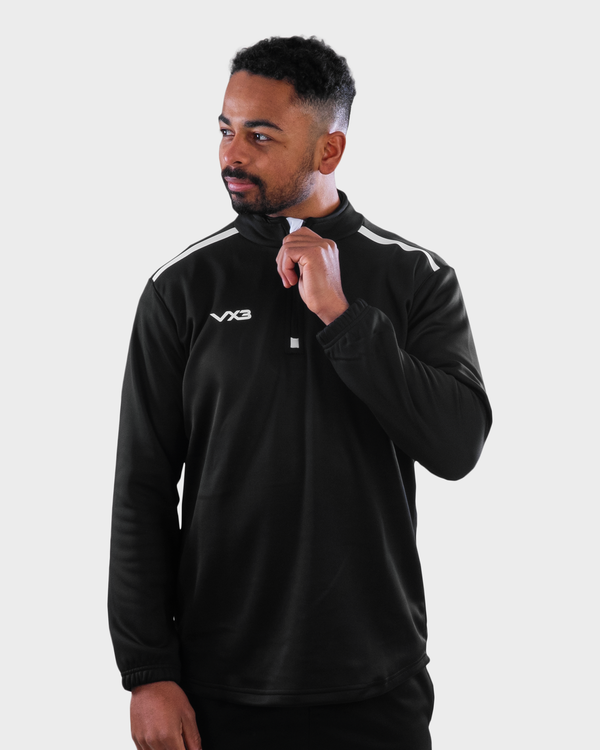 Fortis Quarter Zip Sweat Black/White
