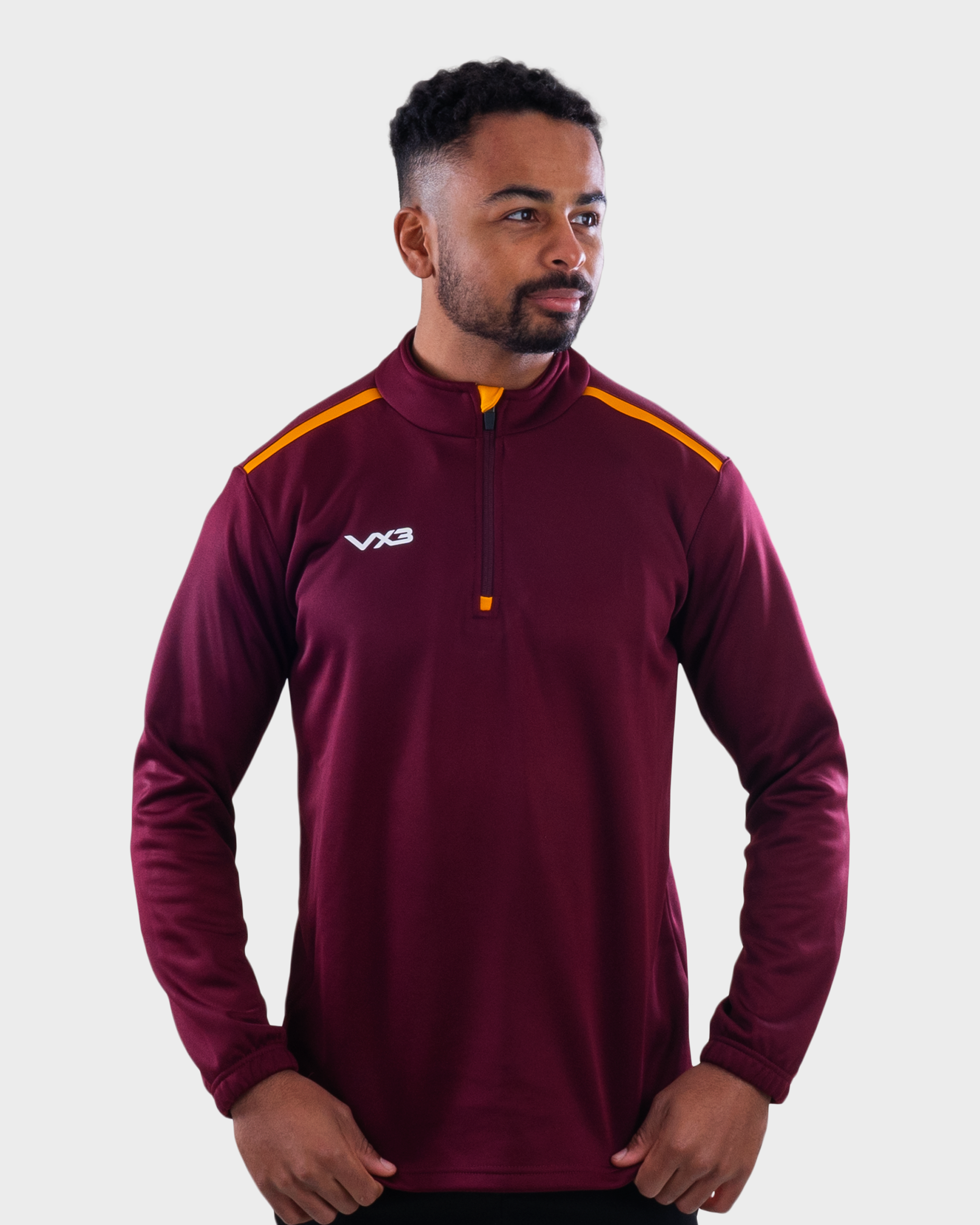 Fortis Quarter Zip Sweat Maroon/Amber