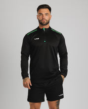 Fortis Quarter Zip Sweat Black/Emerald