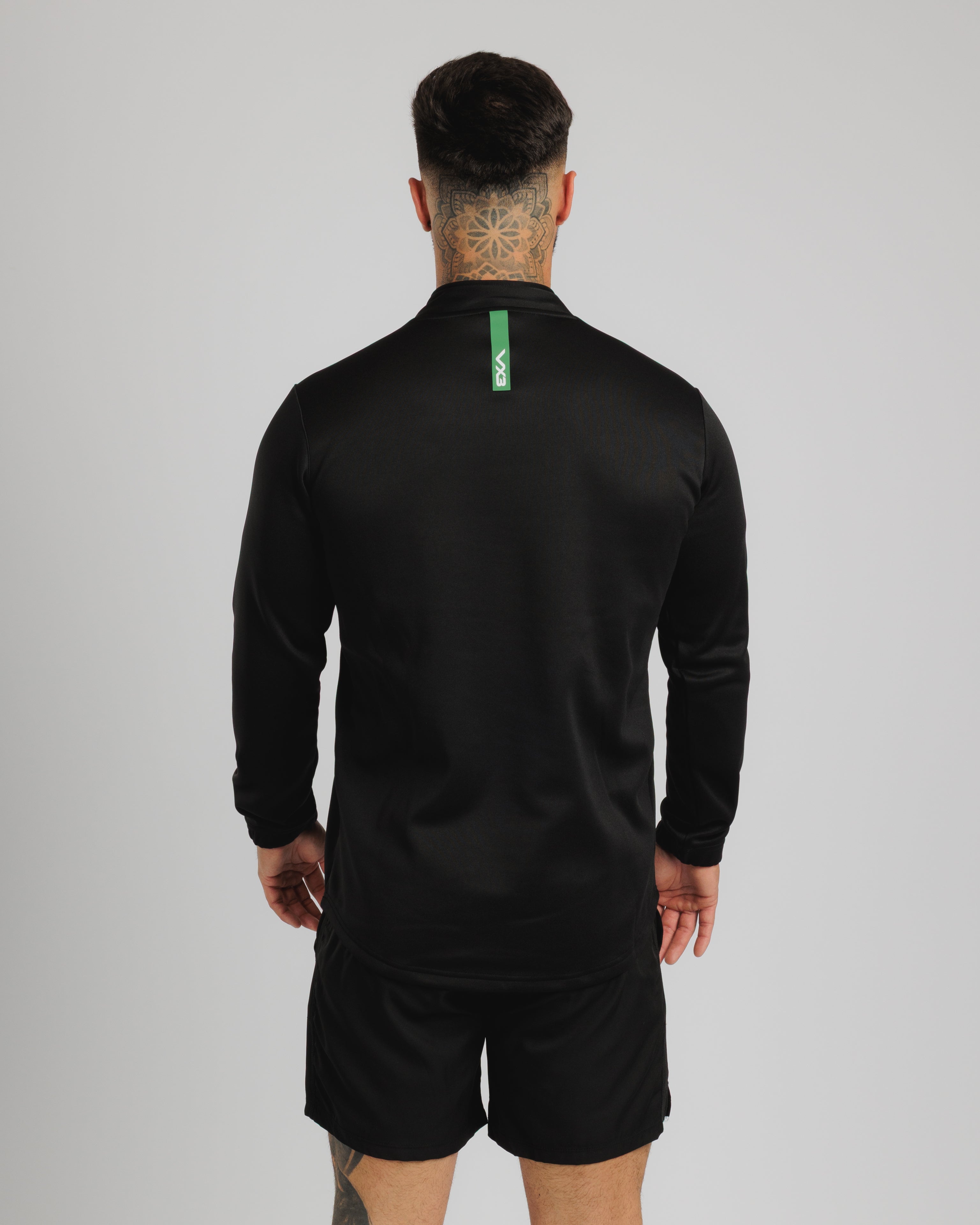 Fortis Quarter Zip Sweat Black/Emerald