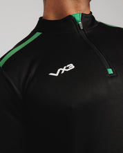 Fortis Quarter Zip Sweat Black/Emerald