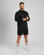 Fortis Quarter Zip Sweat Black/Emerald