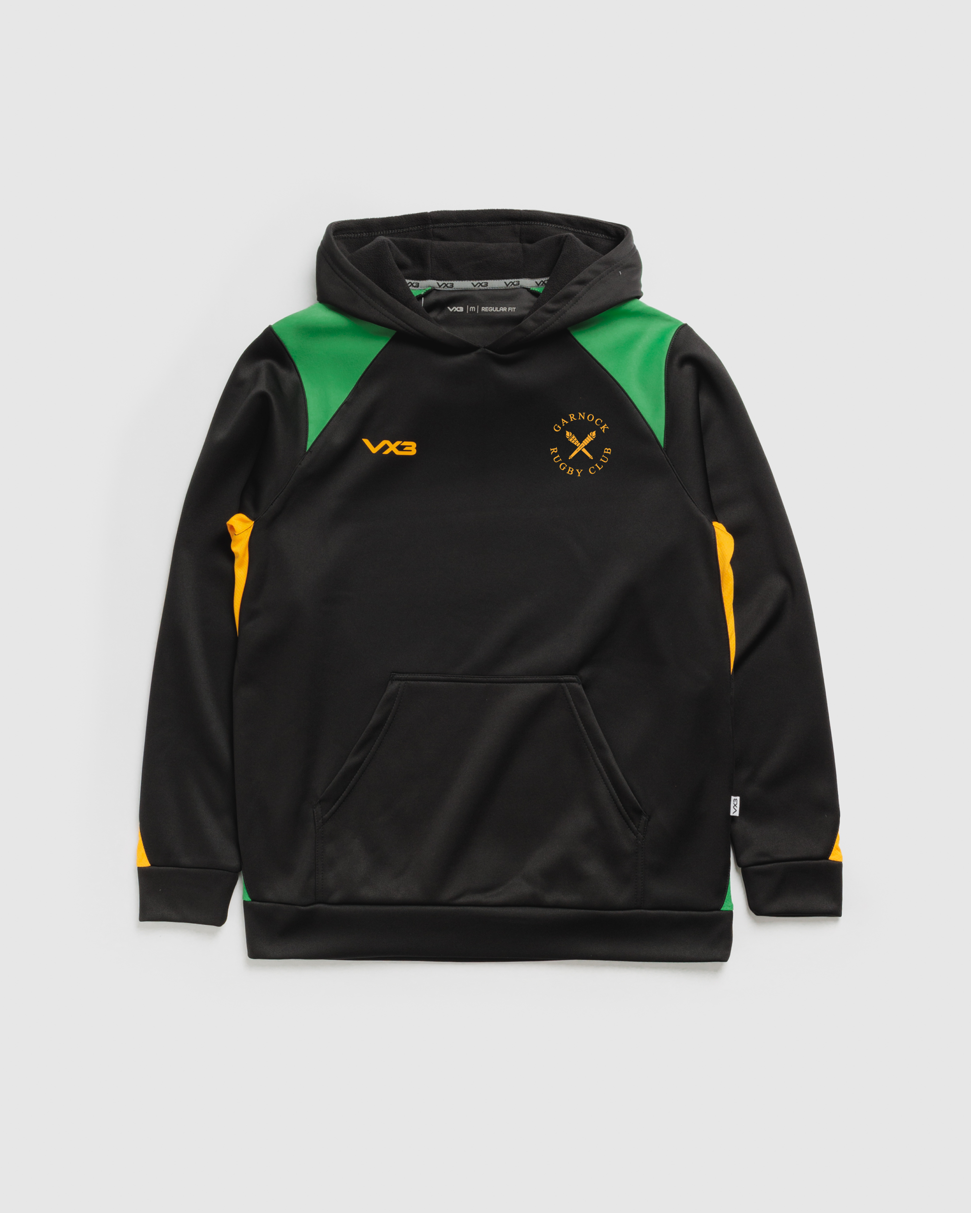 Garnock Rugby Club Vertex Youth Hoodie -Black/Emerald/Amber