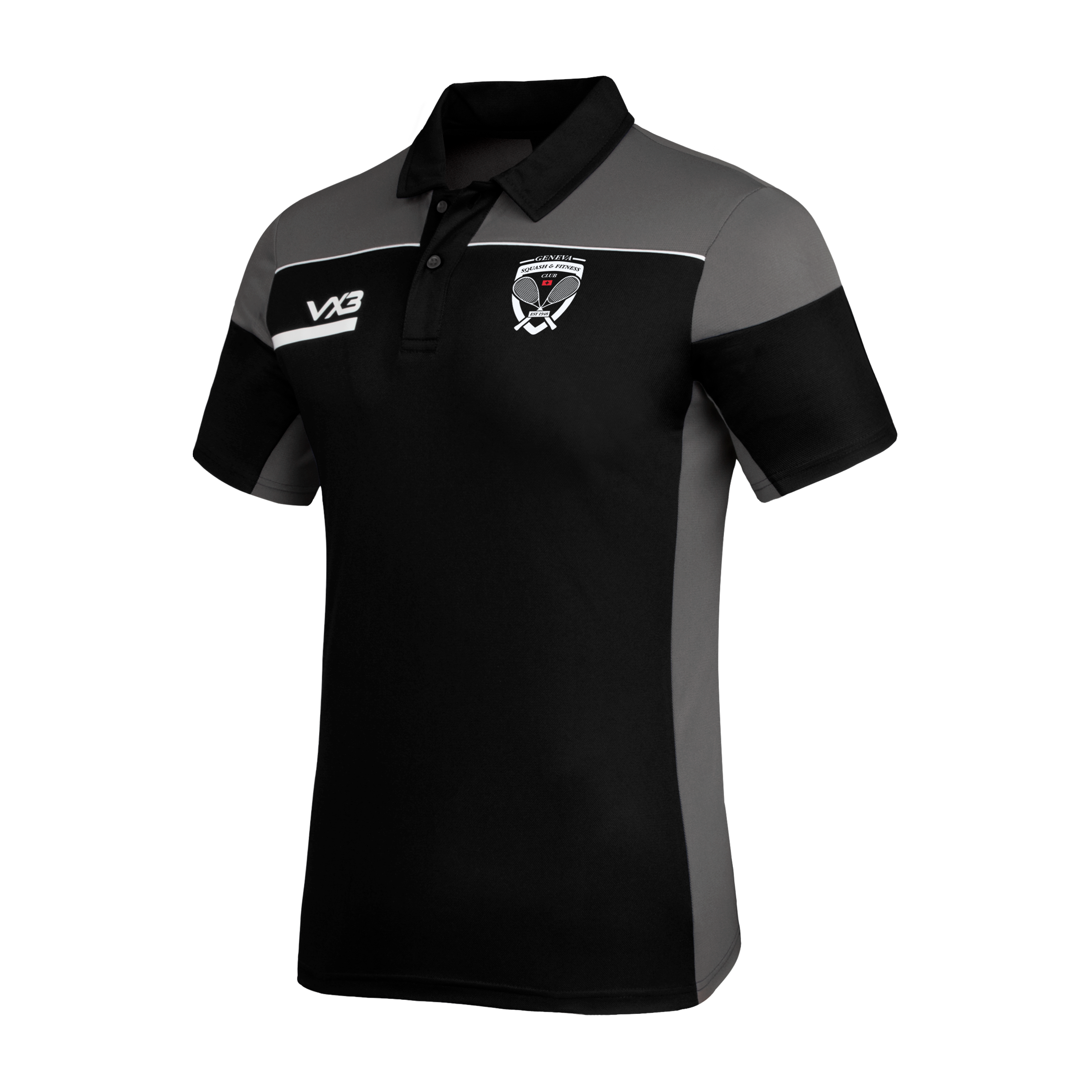Geneva Squash Club Opus Polo - Black Grey