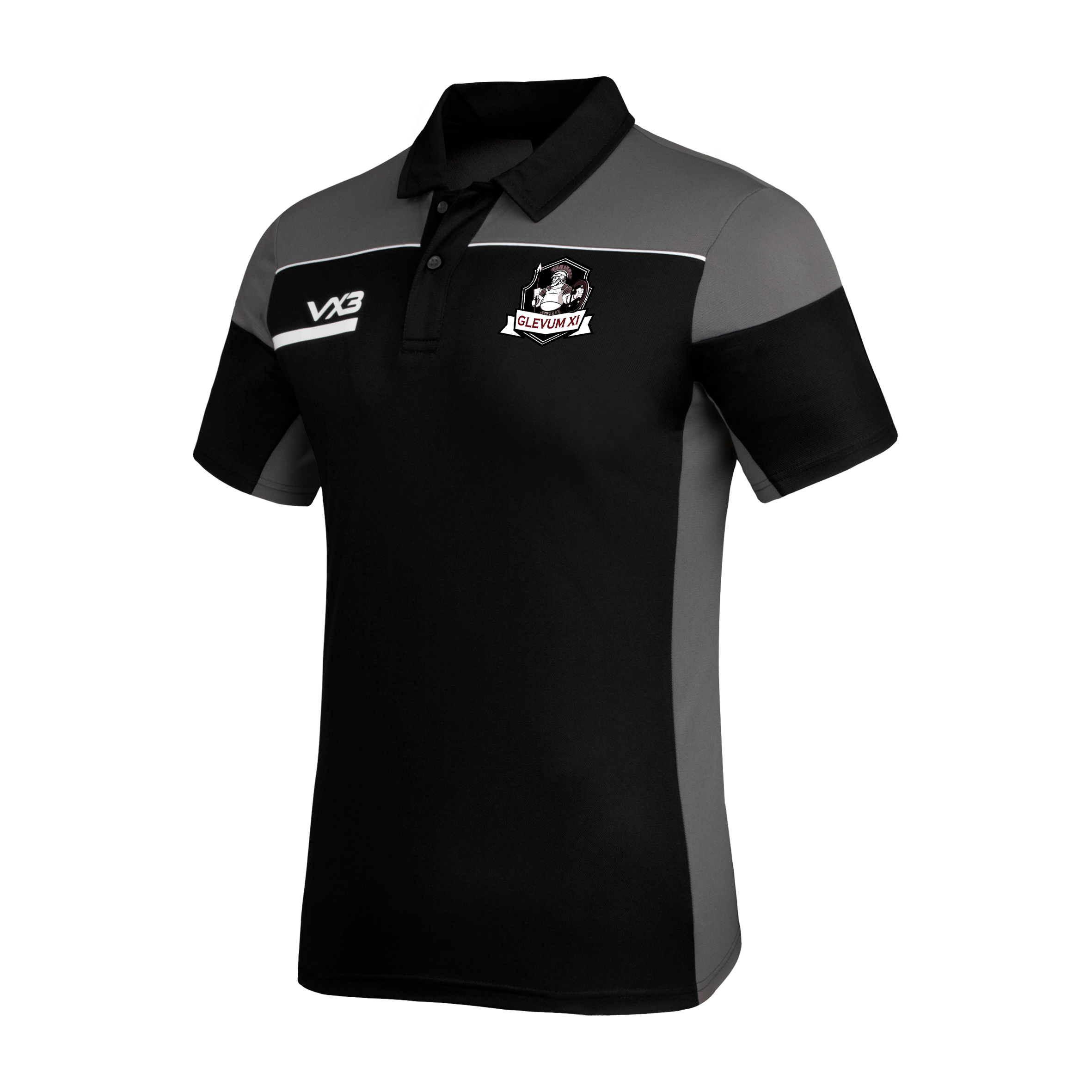 Glevum XI FC Opus Polo - Black Grey