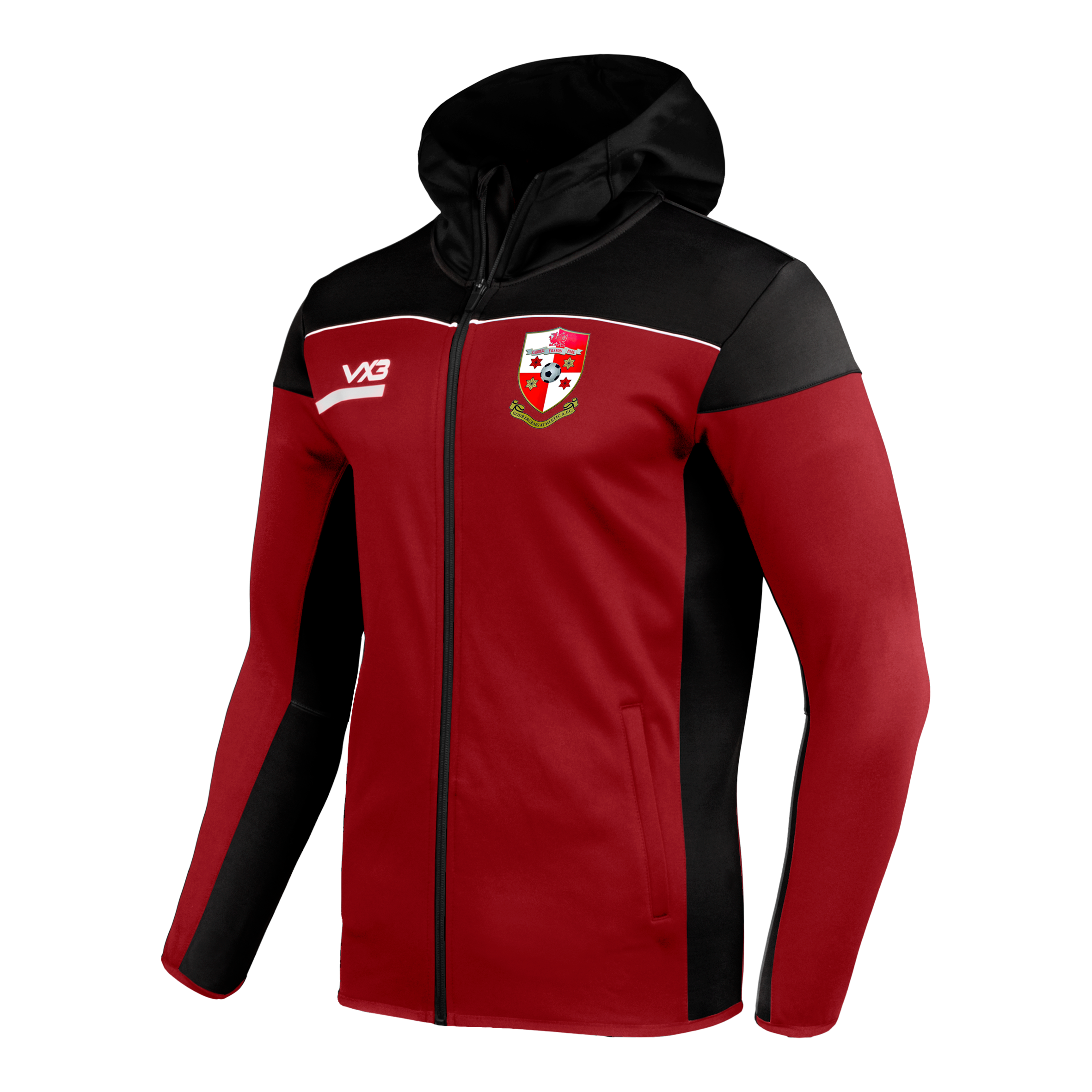 Godrergraig Athletic AFC Opus Zoodie Youth - Red Black