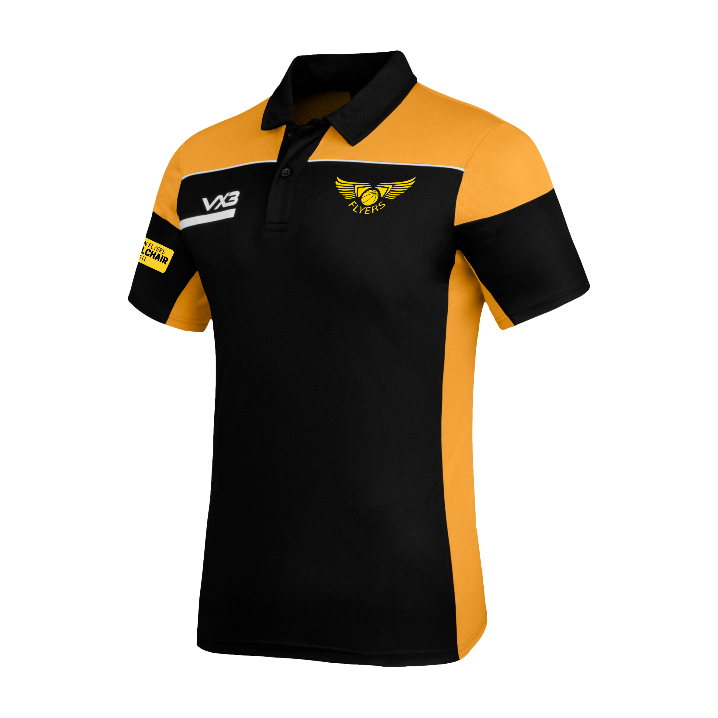 Grampian Flyers Wheelchair Basketball Opus Polo - Black Amber