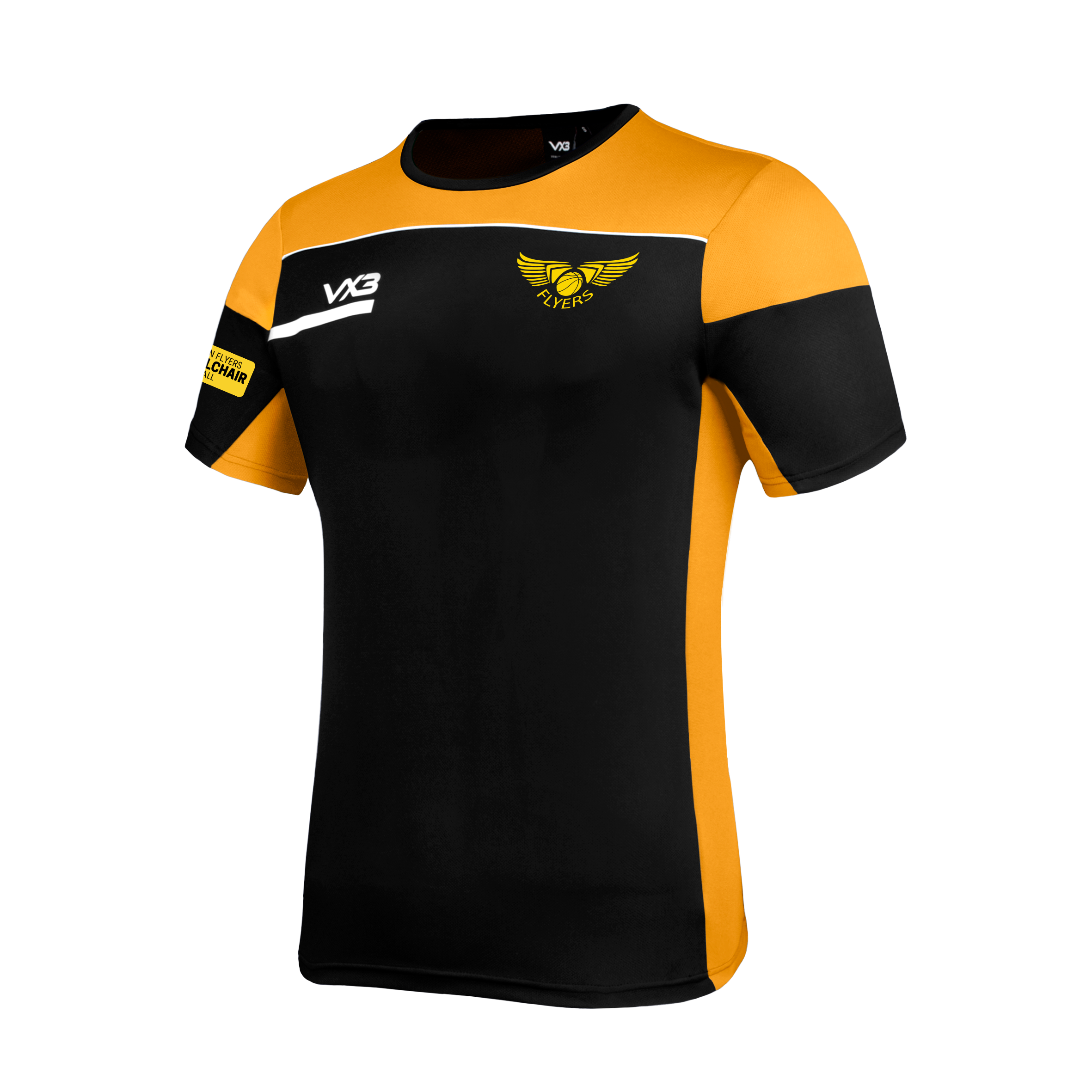 Grampian Flyers Wheelchair Basketball Opus Tee - Black Amber