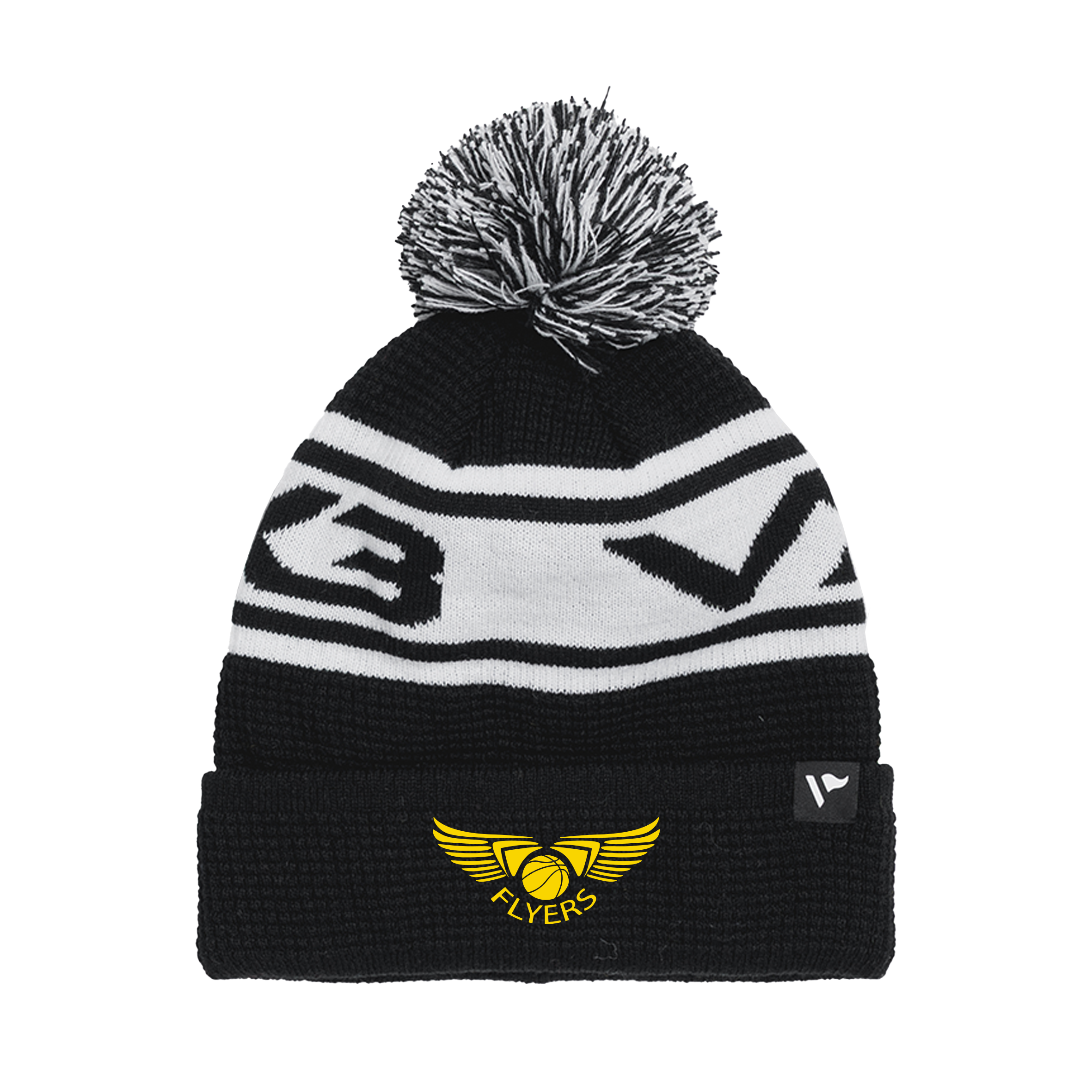 Grampian Flyers Wheelchair Basketball Waffle Knit Bobble Hat - Black/White