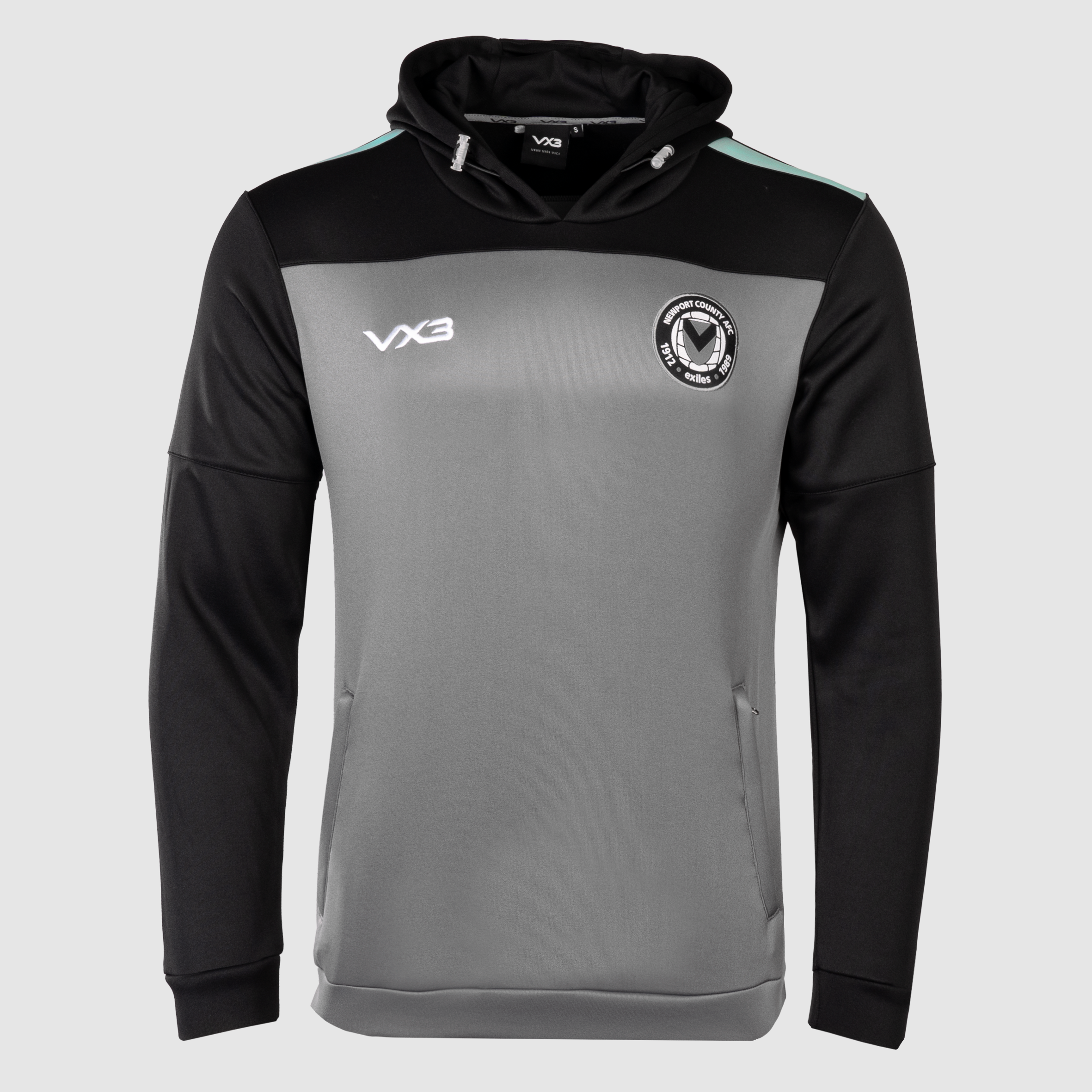 Newport County AFC Training Hoodie Grey/Black/Mint 23/24 Womens