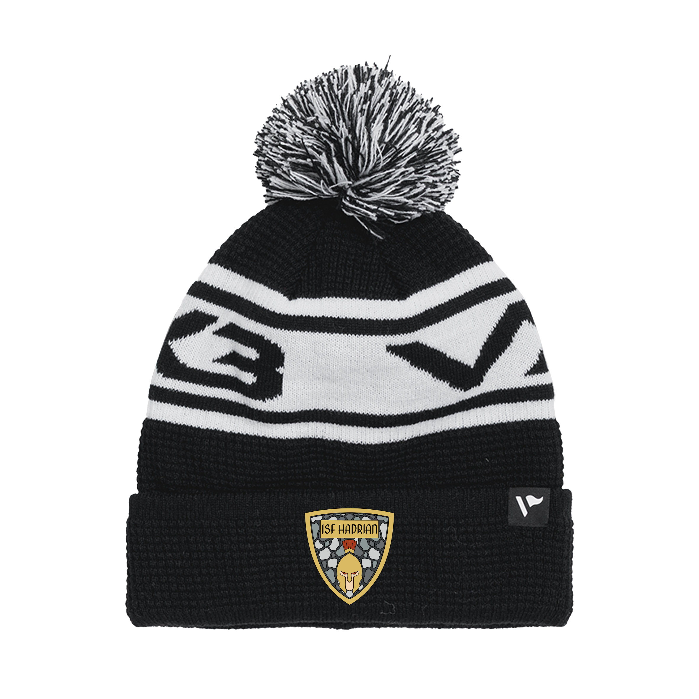 ISF Hadrian FC Waffle Knit Bobble Hat - Black/White