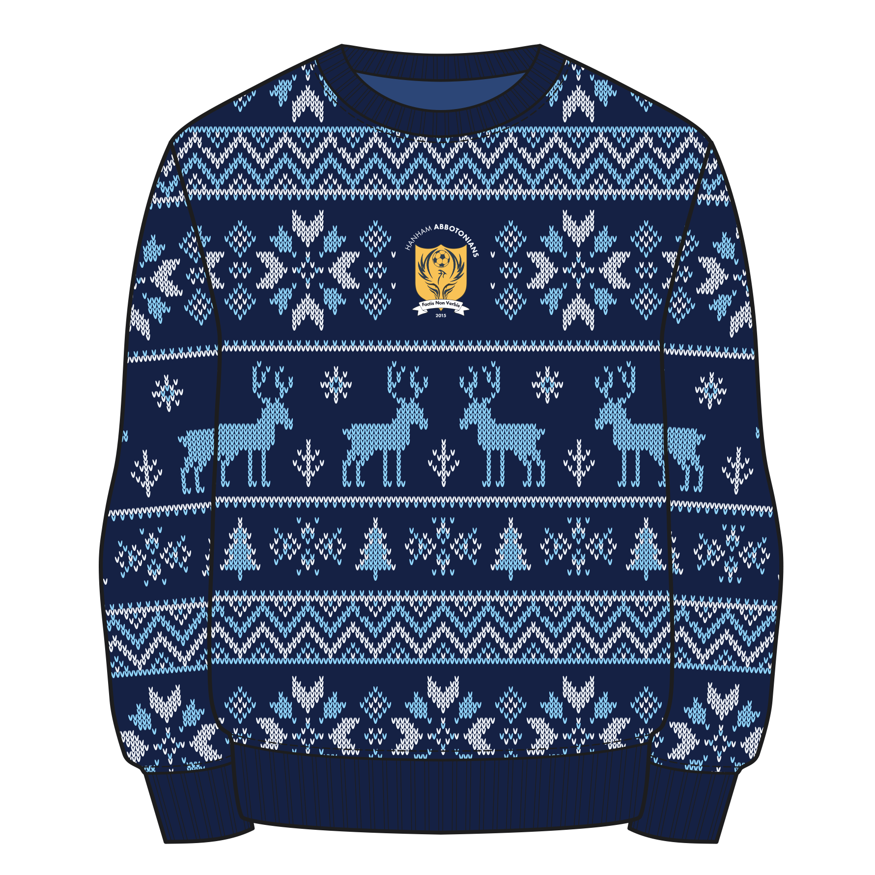 Hanham Abbotonians FC Christmas Jumper - Navy/Sky/White