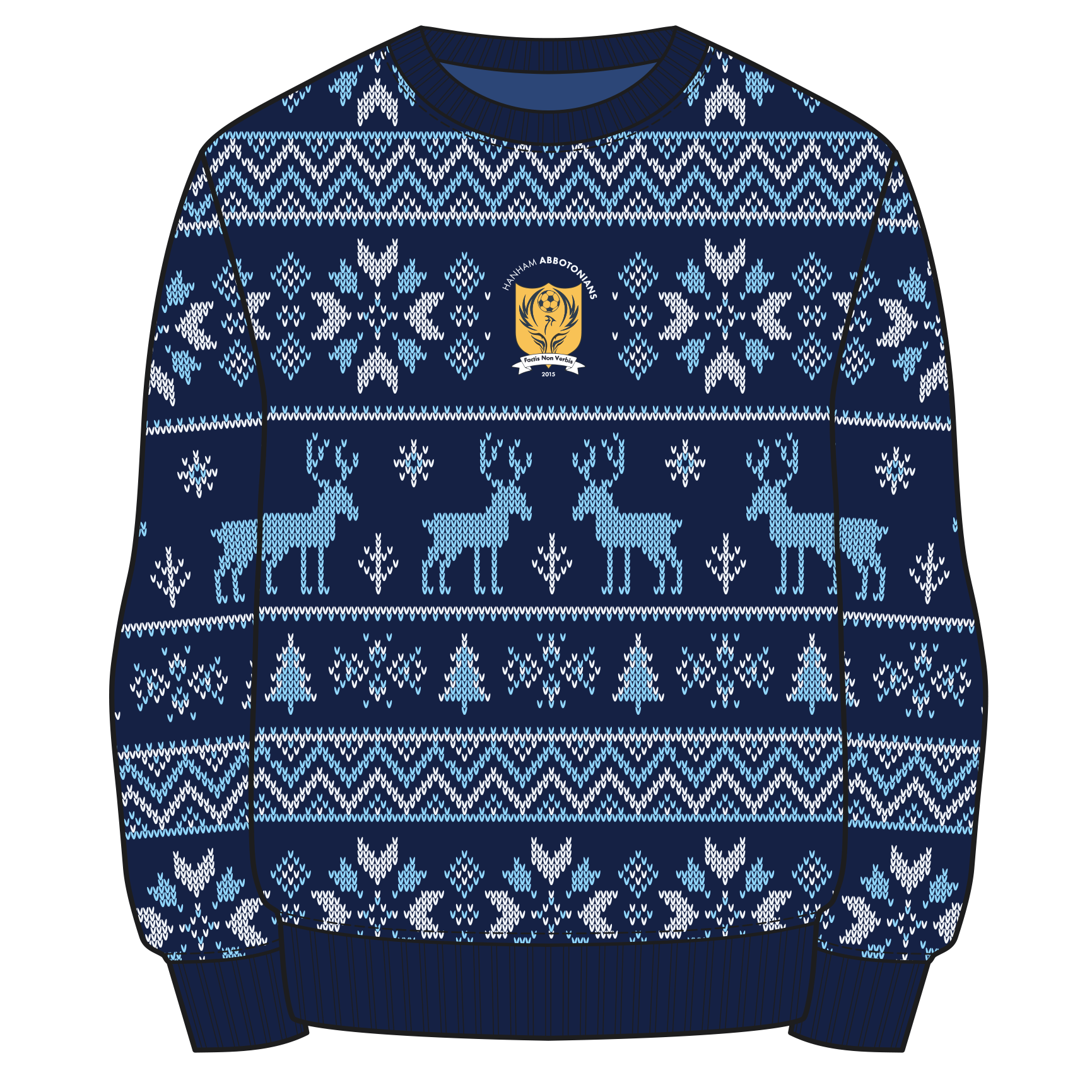 Hanham Abbotonians FC Christmas Jumper - Navy/Sky/White Youth