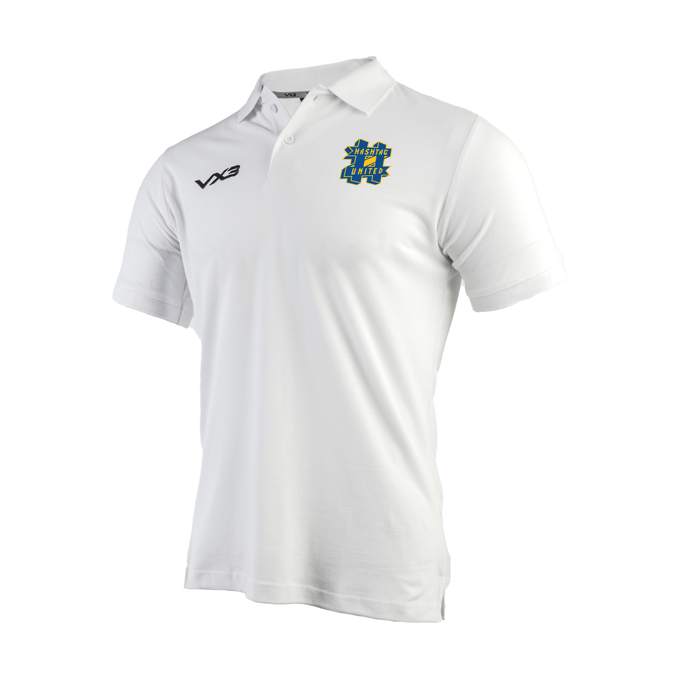 Hashtag United FC Youth White Primus Polo Shirt - Adult Sizing