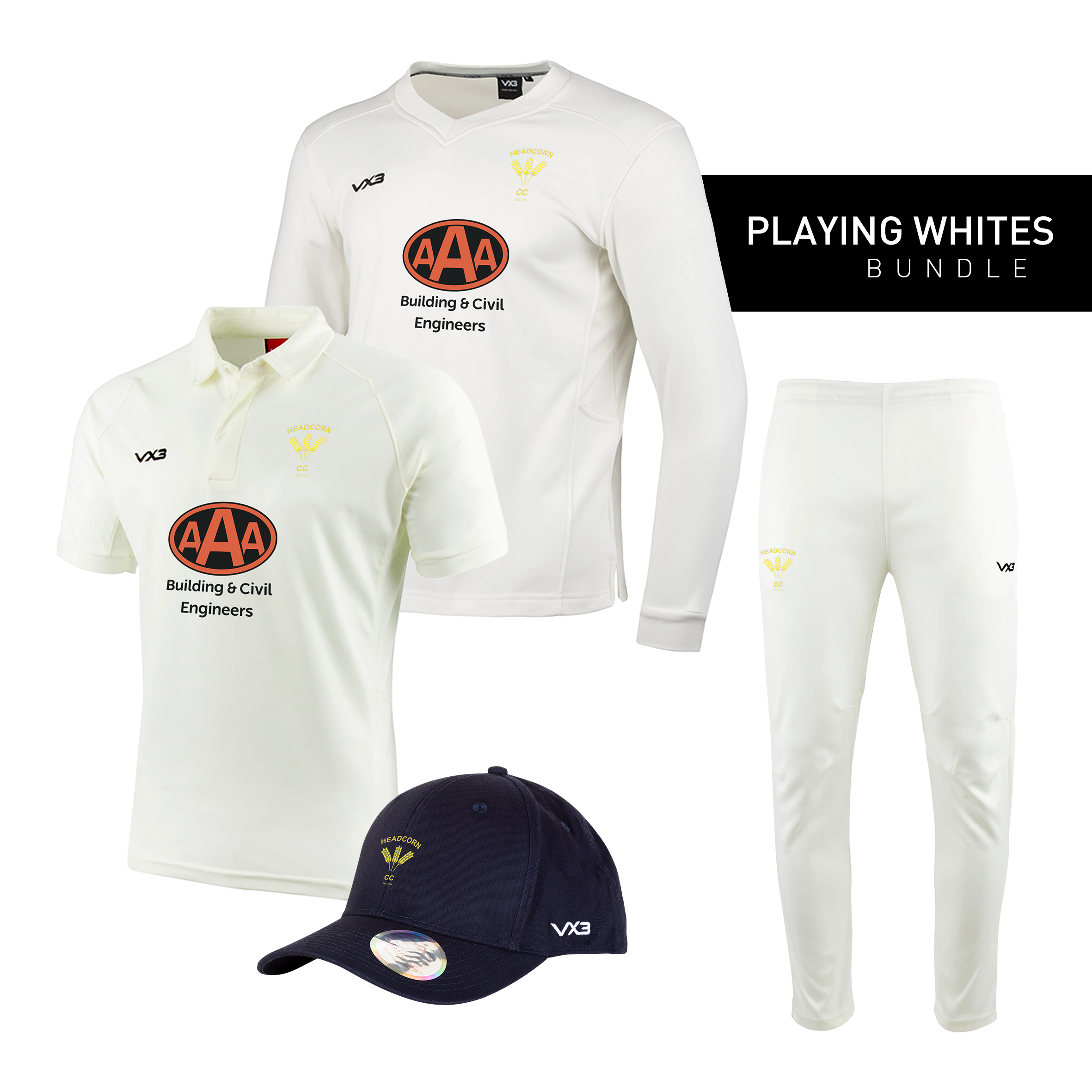 Headcorn Cricket Club Playing Whites Bundle
