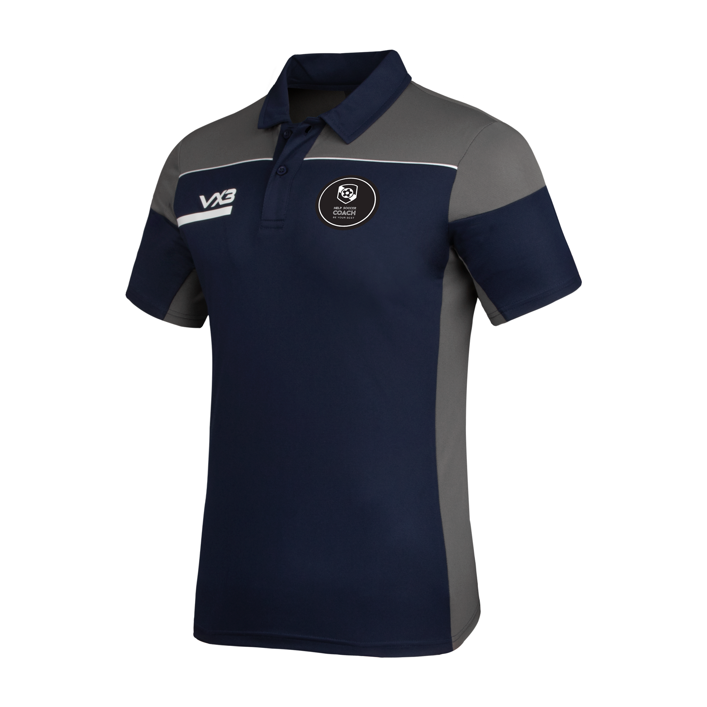 Help Soccer Coach Opus Polo - Navy Grey