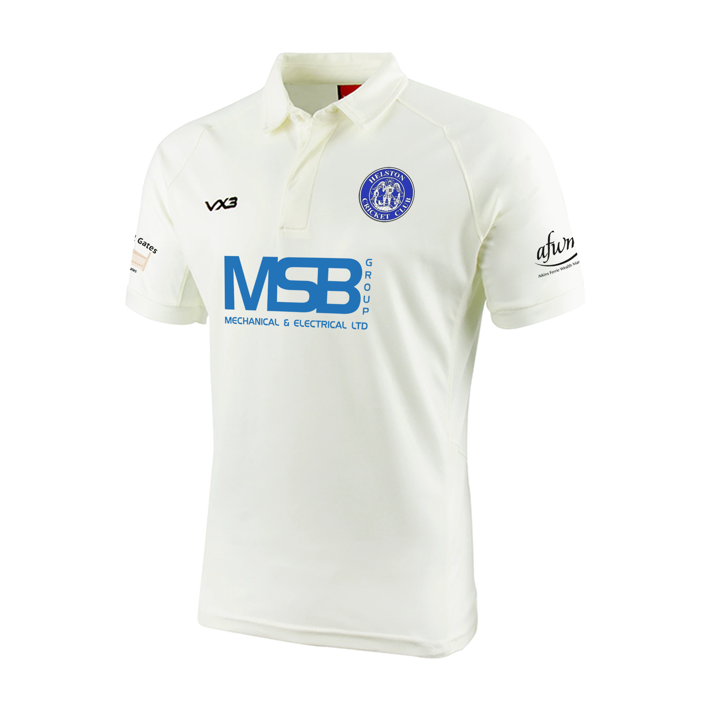 Helston Cricket Club Whites Youth Short Sleeve Shirt